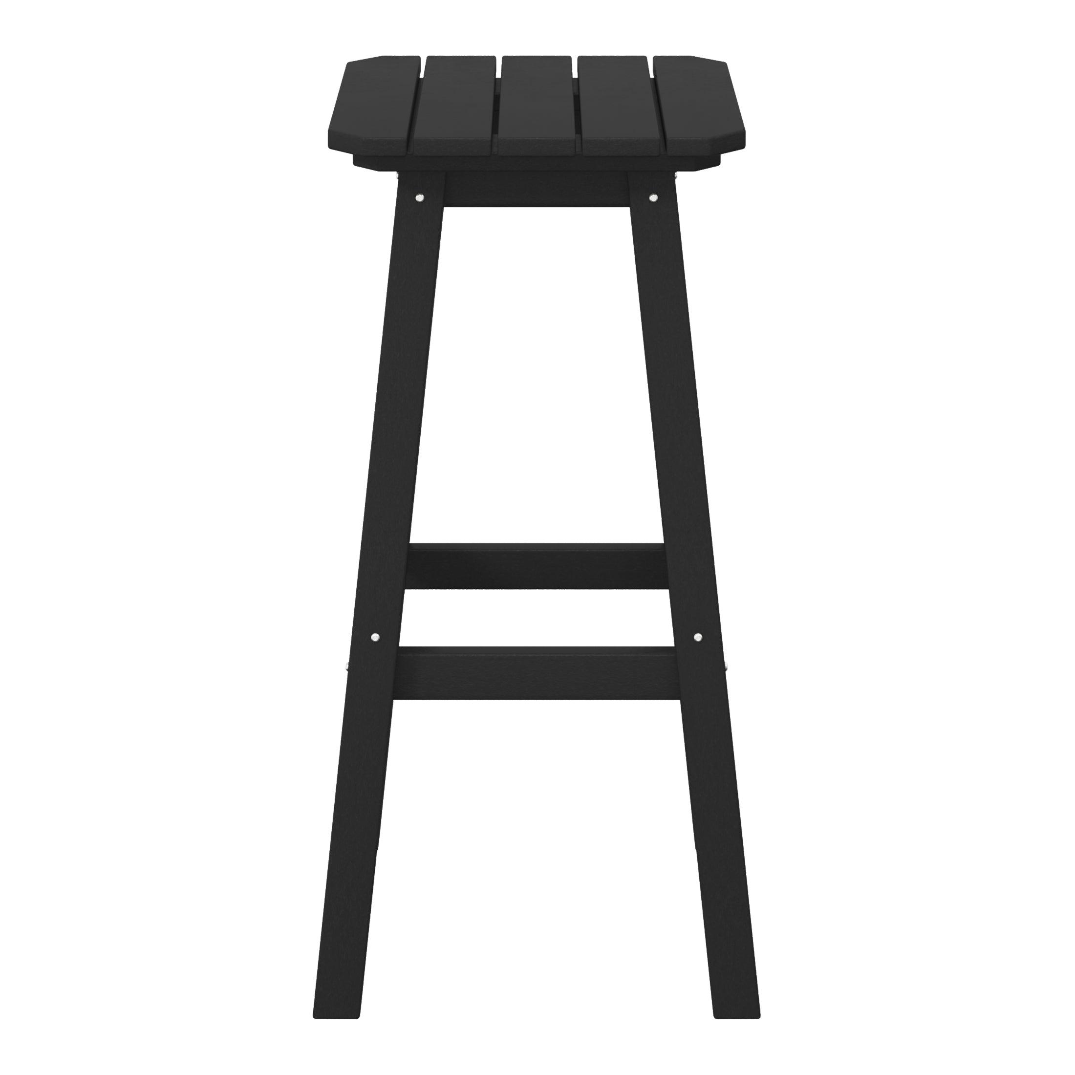 Paradise 29" Outdoor Patio HDPE Square Backless Bar Stool - Costaelm