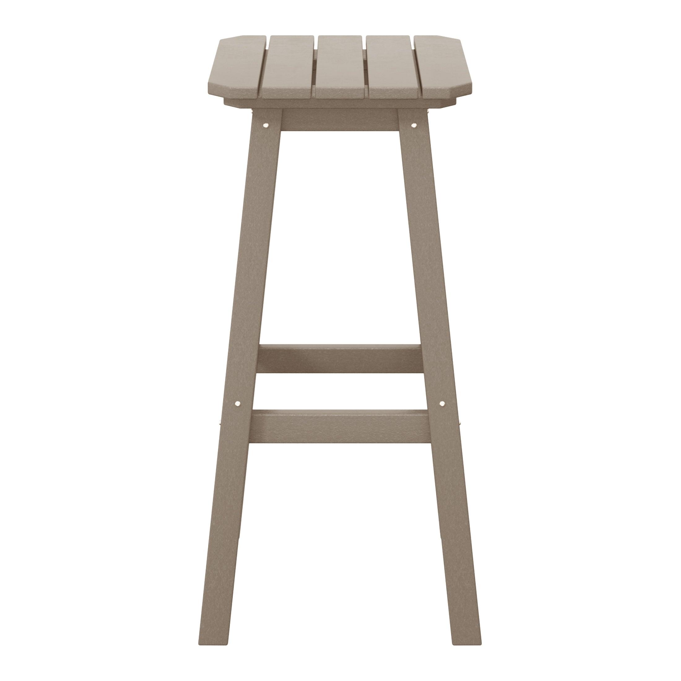 Paradise 29" Outdoor Patio HDPE Square Backless Bar Stool - Costaelm