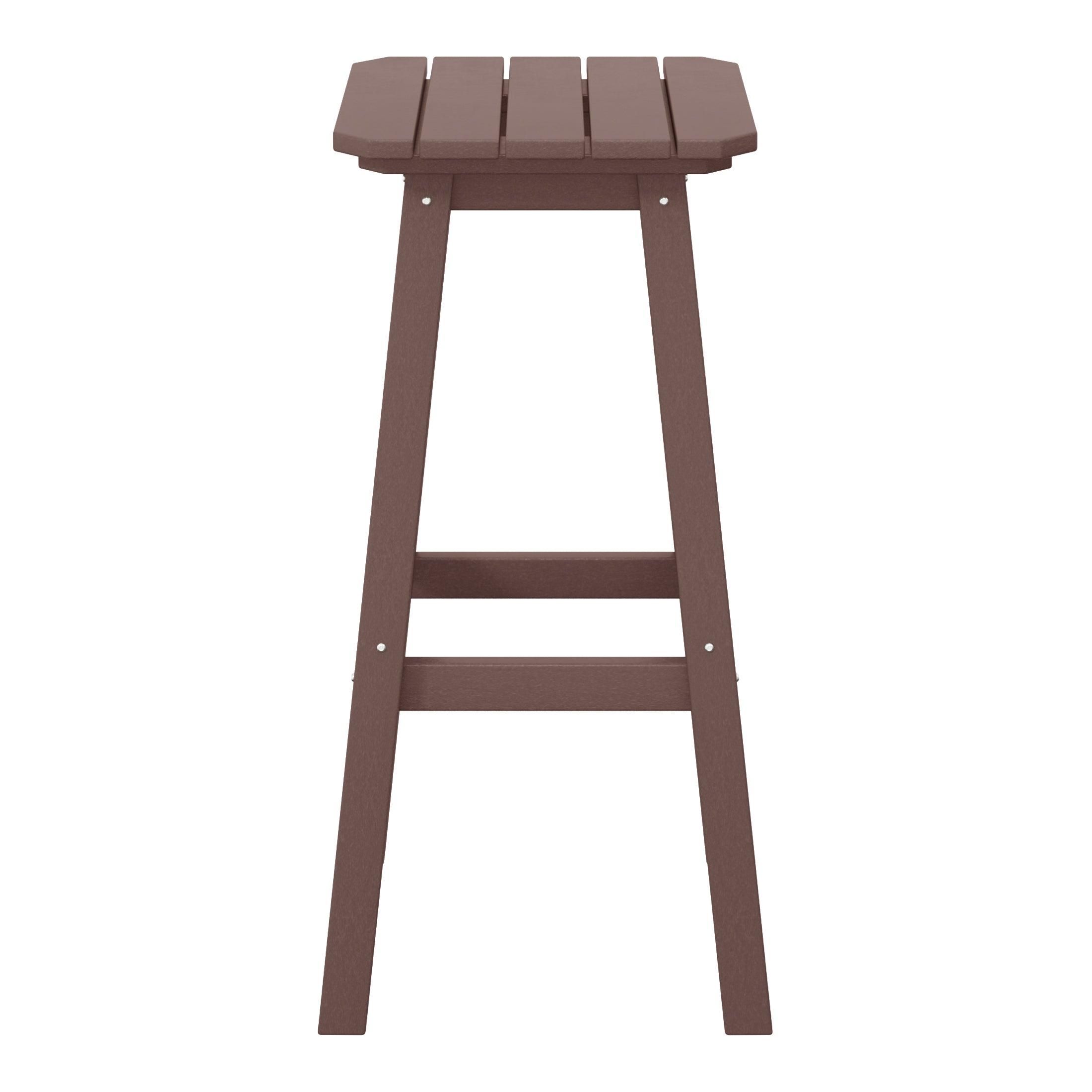 Paradise 29" Outdoor Patio HDPE Square Backless Bar Stool - Costaelm