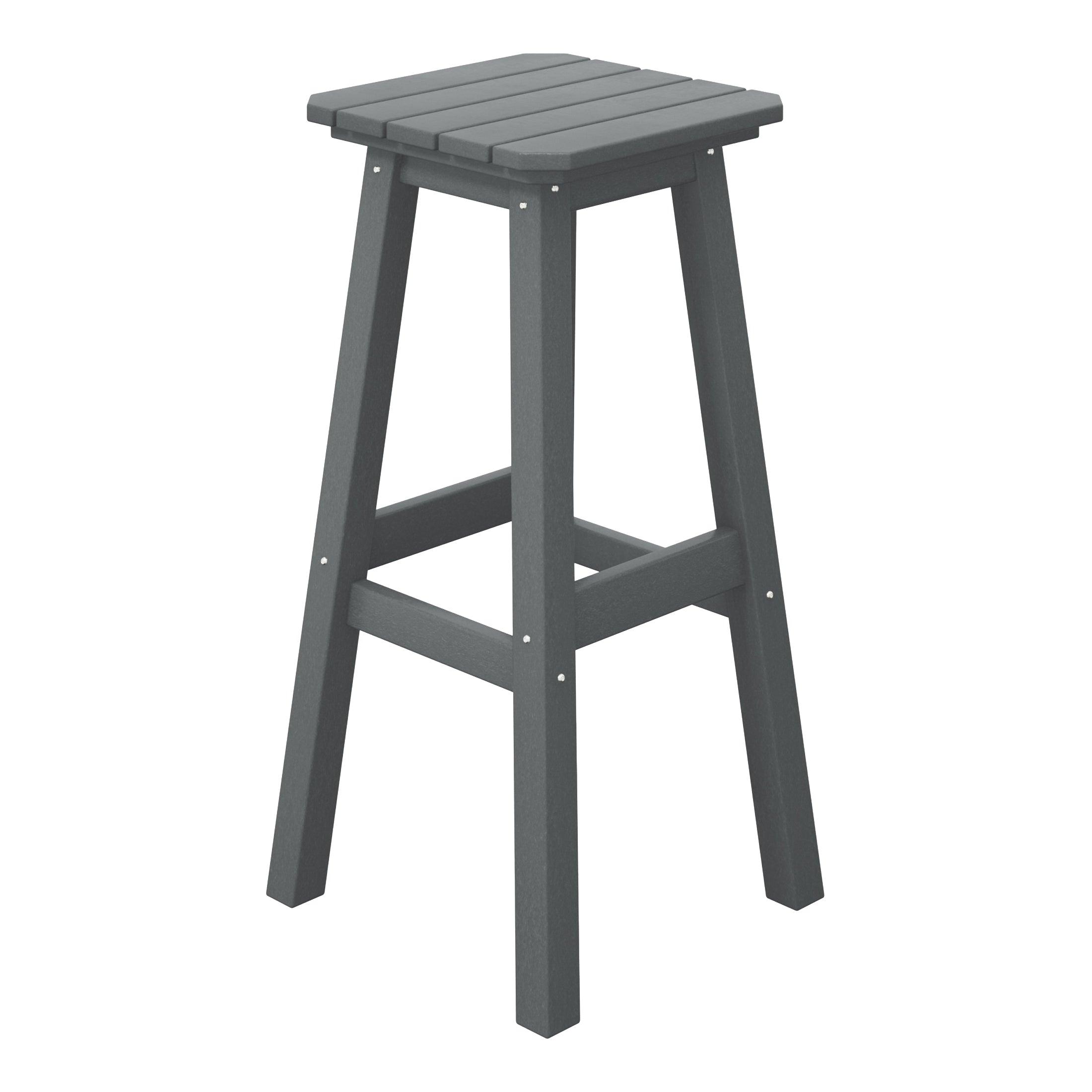 Paradise 29" Outdoor Patio HDPE Square Backless Bar Stool - Costaelm