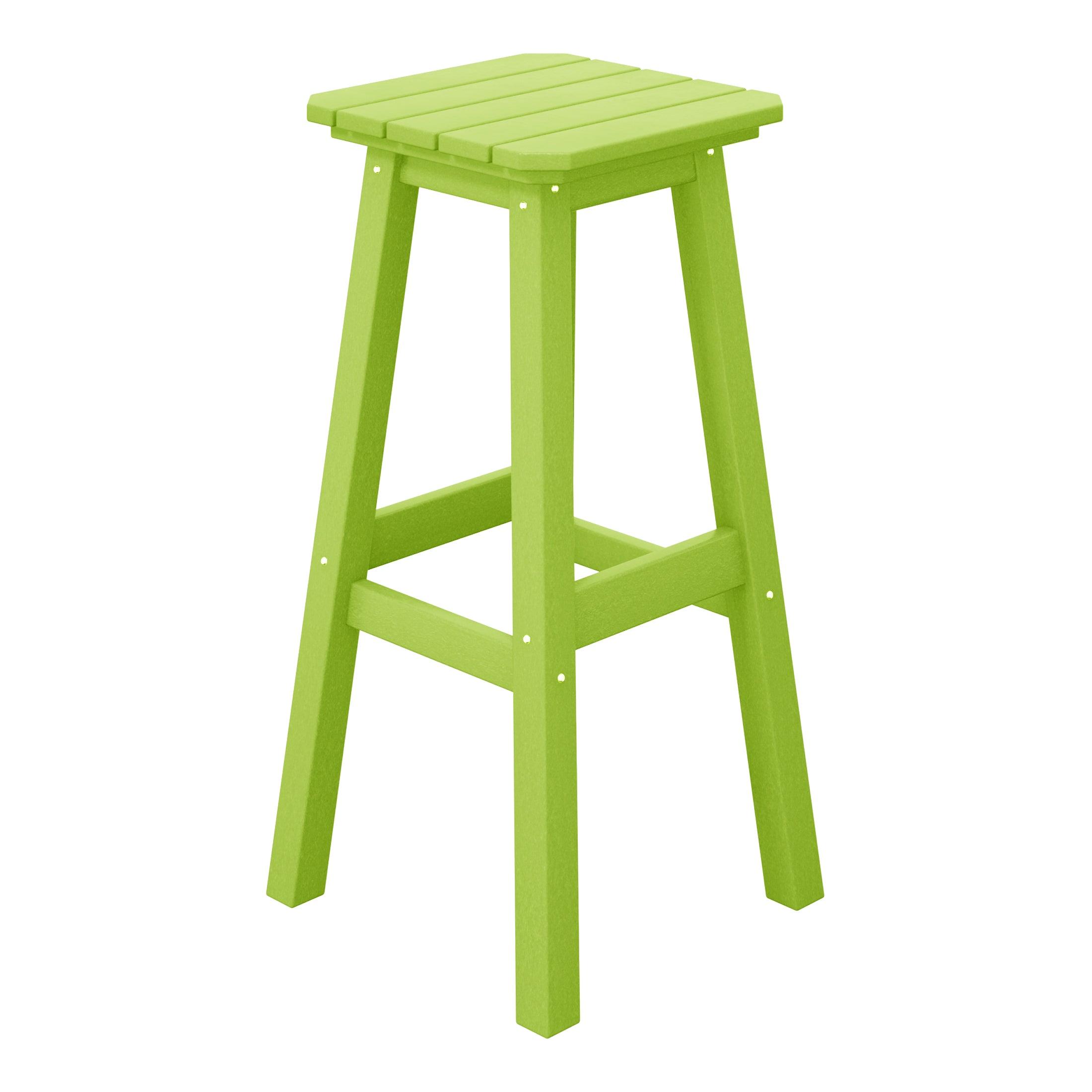 Paradise 29" Outdoor Patio HDPE Square Backless Bar Stool - Costaelm