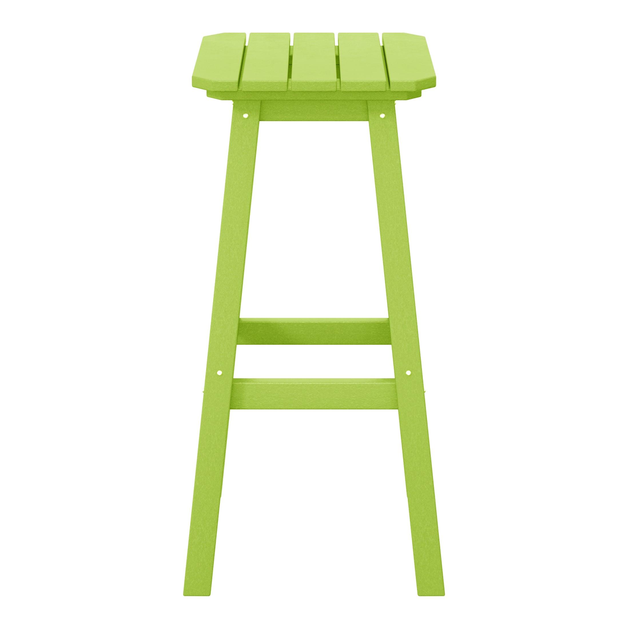 Paradise 29" Outdoor Patio HDPE Square Backless Bar Stool - Costaelm