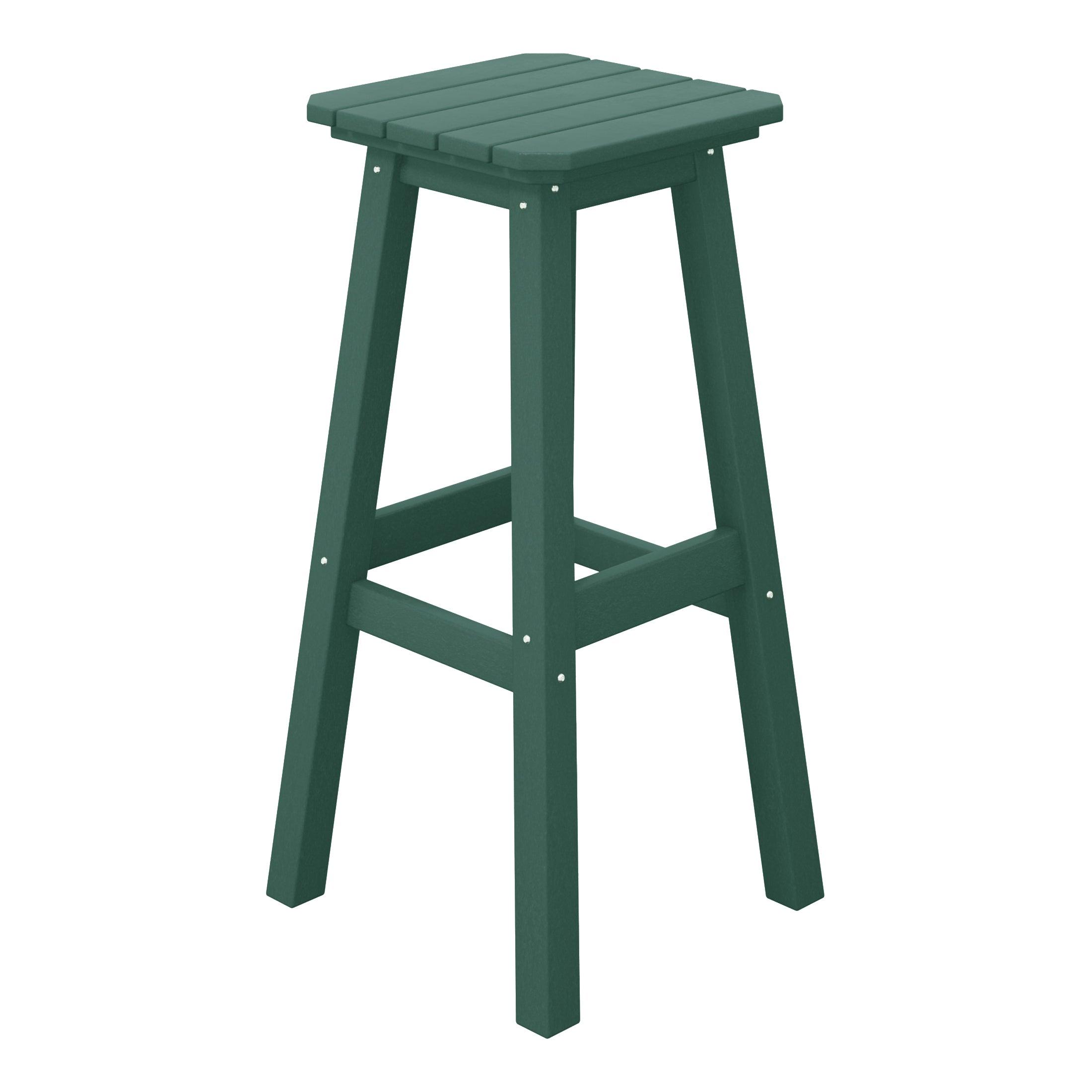 Paradise 29" Outdoor Patio HDPE Square Backless Bar Stool - Costaelm