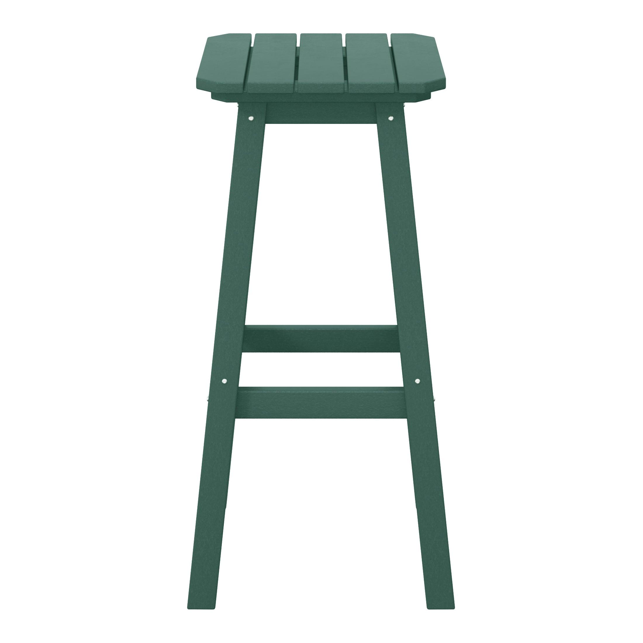 Paradise 29" Outdoor Patio HDPE Square Backless Bar Stool - Costaelm