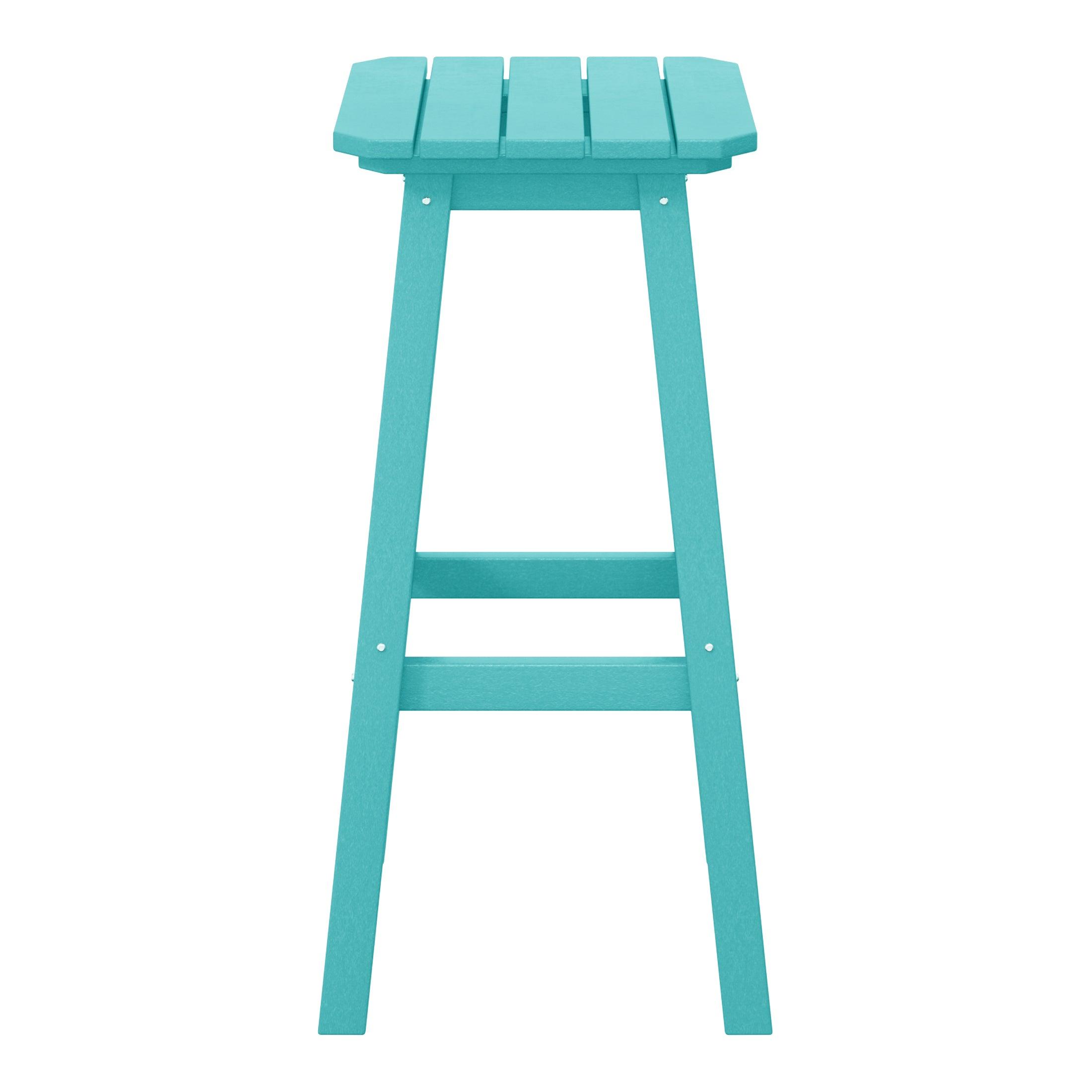 Paradise 29" Outdoor Patio HDPE Square Backless Bar Stool - Costaelm