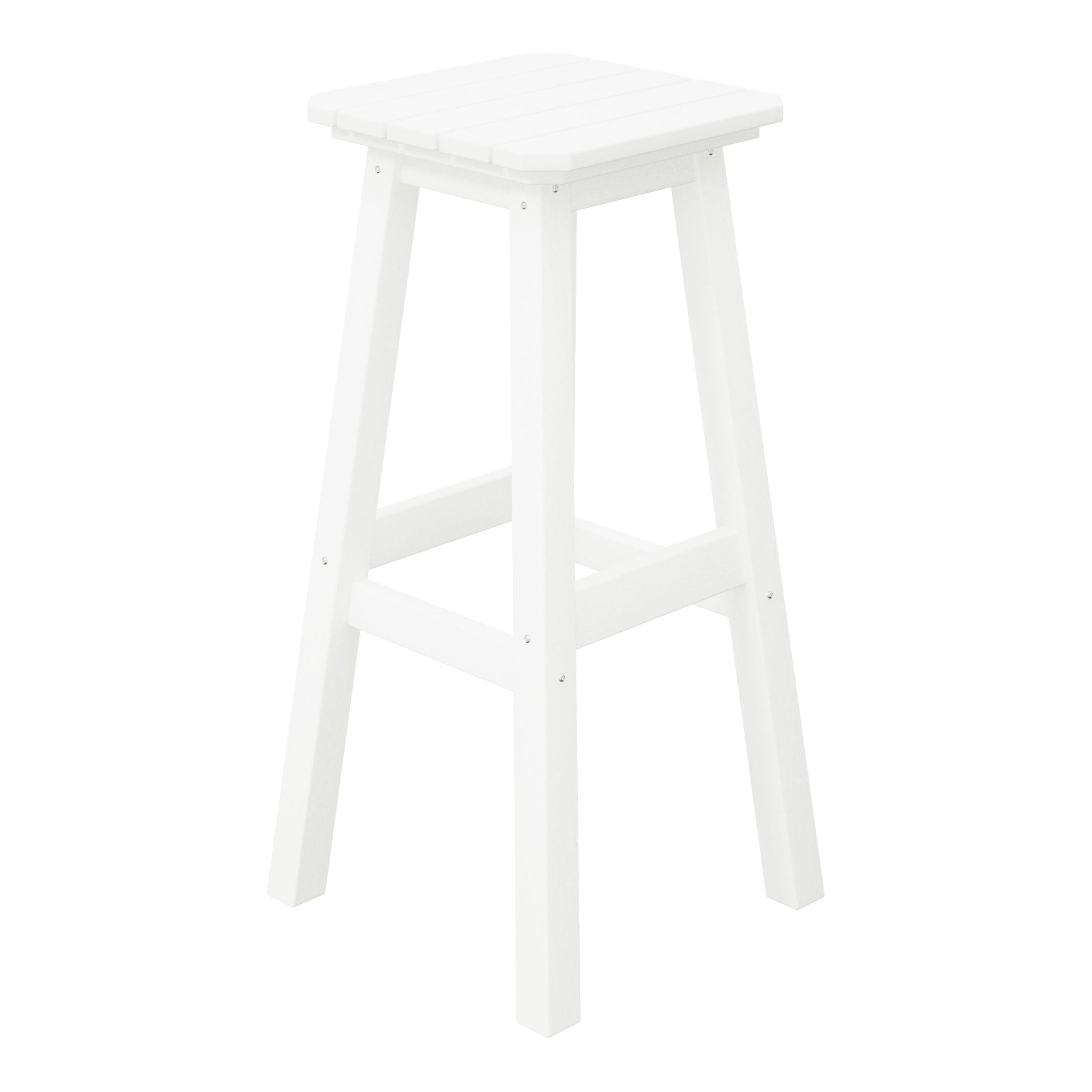 Paradise 29" Outdoor Patio HDPE Square Backless Bar Stool - Costaelm