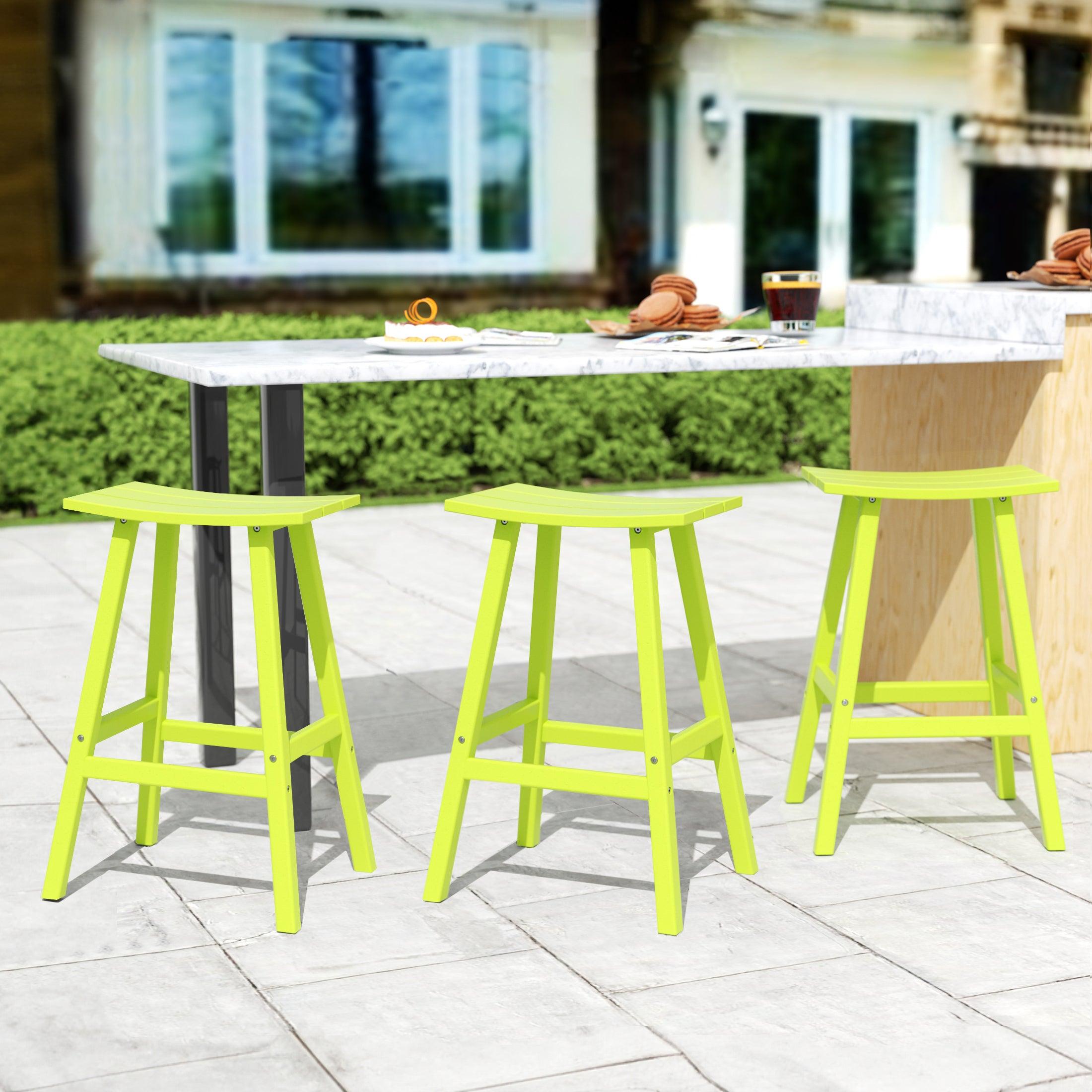 Paradise 29" Poly Outdoor Patio Bar Stool (Set of 3) - Costaelm