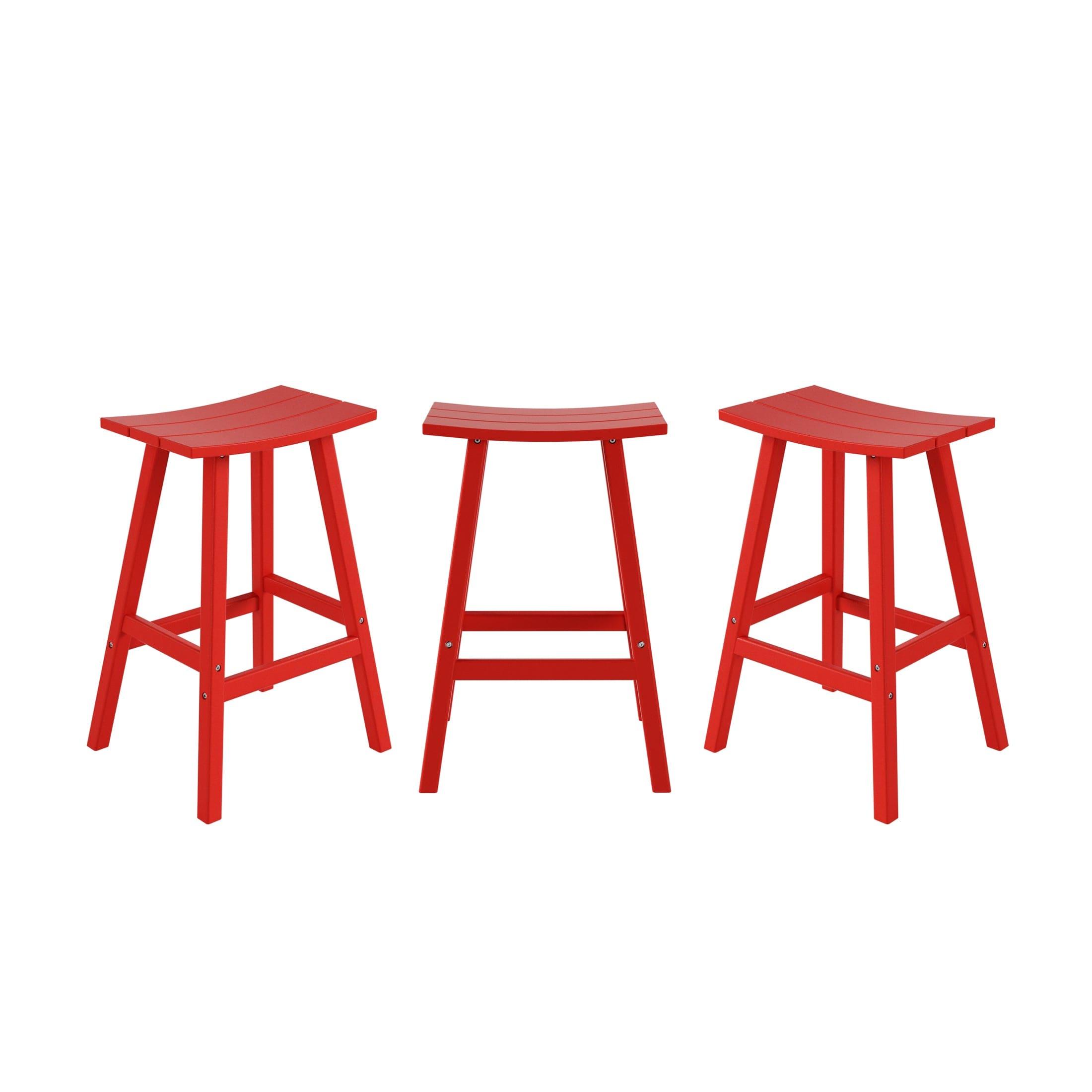 Paradise 29" Poly Outdoor Patio Bar Stool (Set of 3) - Costaelm