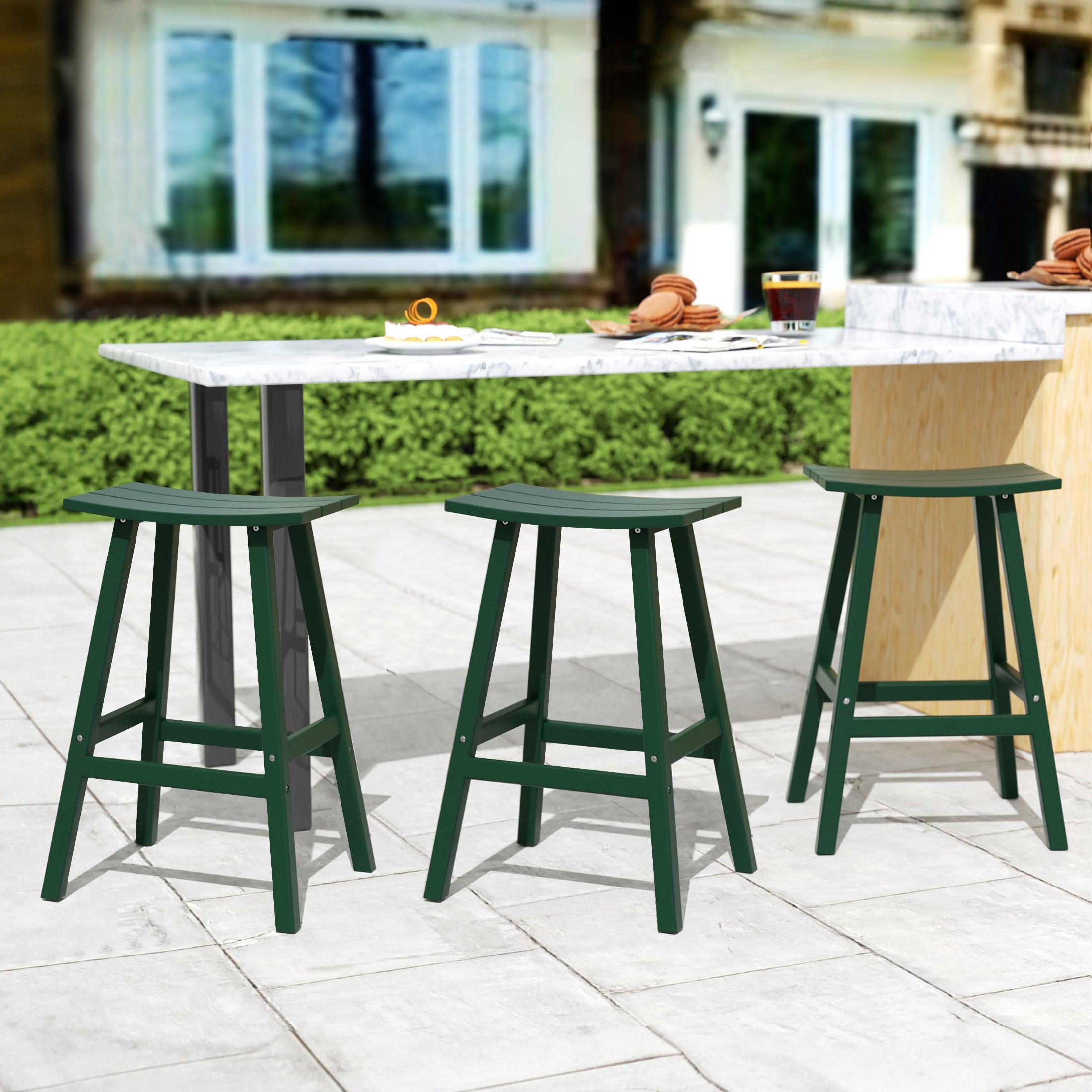 Paradise 29" Poly Outdoor Patio Bar Stool (Set of 3) - Costaelm