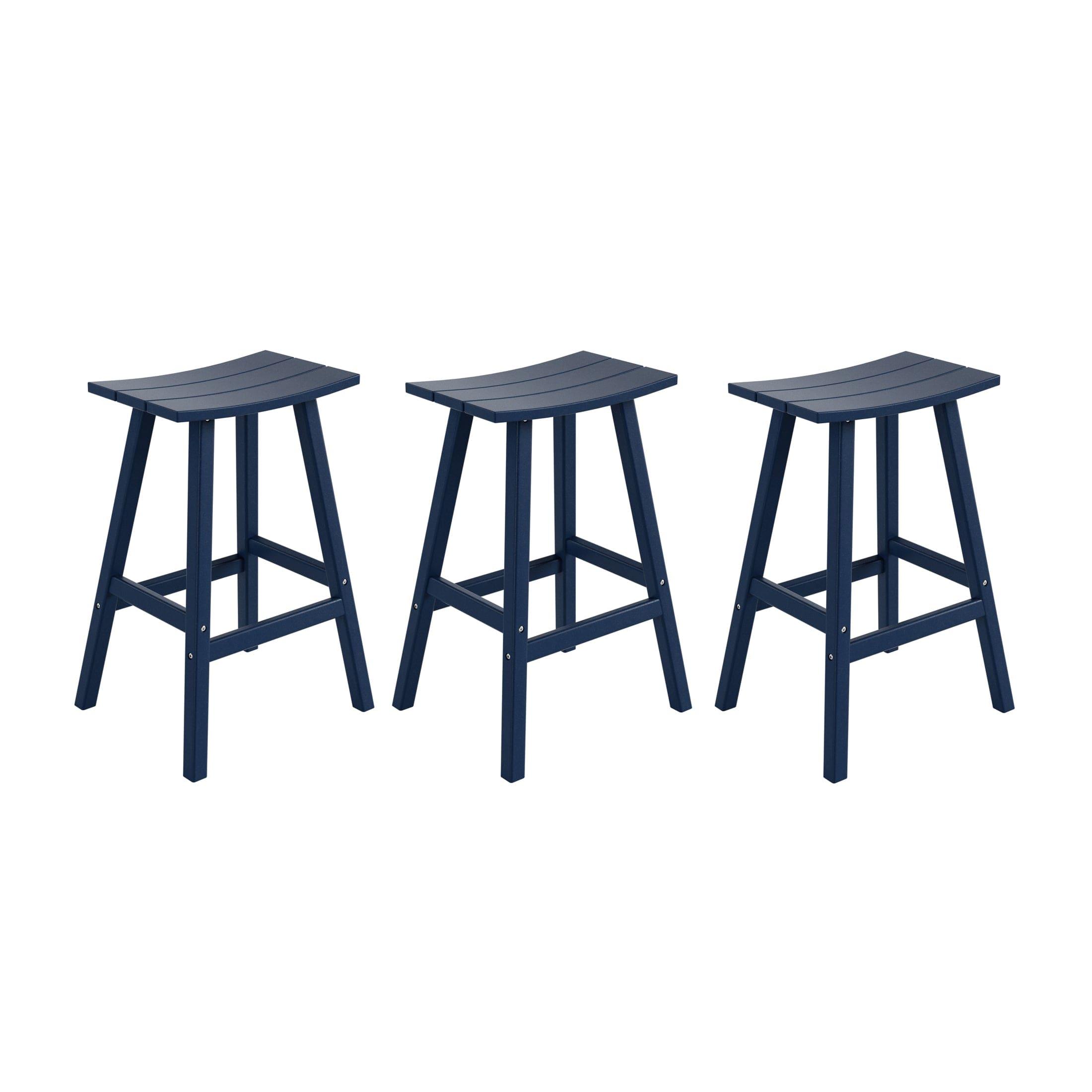 Paradise 29" Poly Outdoor Patio Bar Stool (Set of 3) - Costaelm