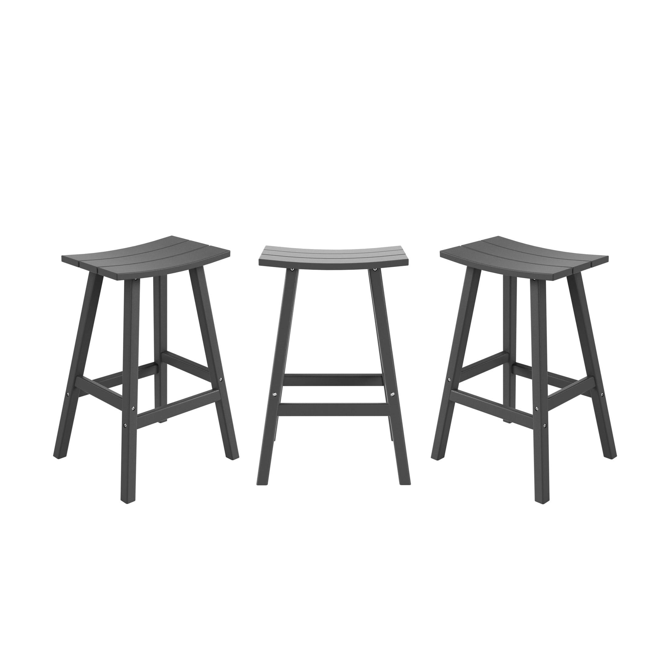 Paradise 29" Poly Outdoor Patio Bar Stool (Set of 3) - Costaelm