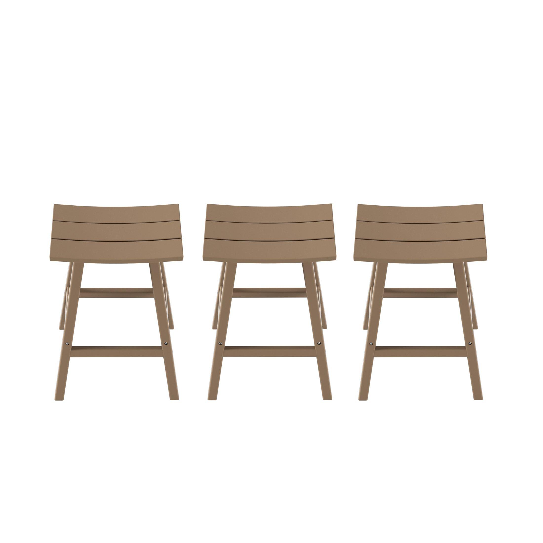 Paradise 29" Poly Outdoor Patio Bar Stool (Set of 3) - Costaelm