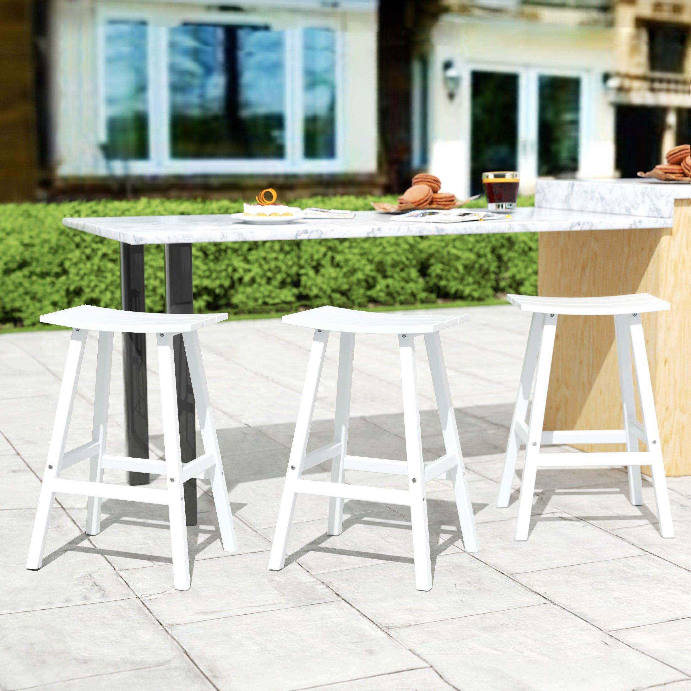 Paradise 29" Poly Outdoor Patio Bar Stool (Set of 3) - Costaelm