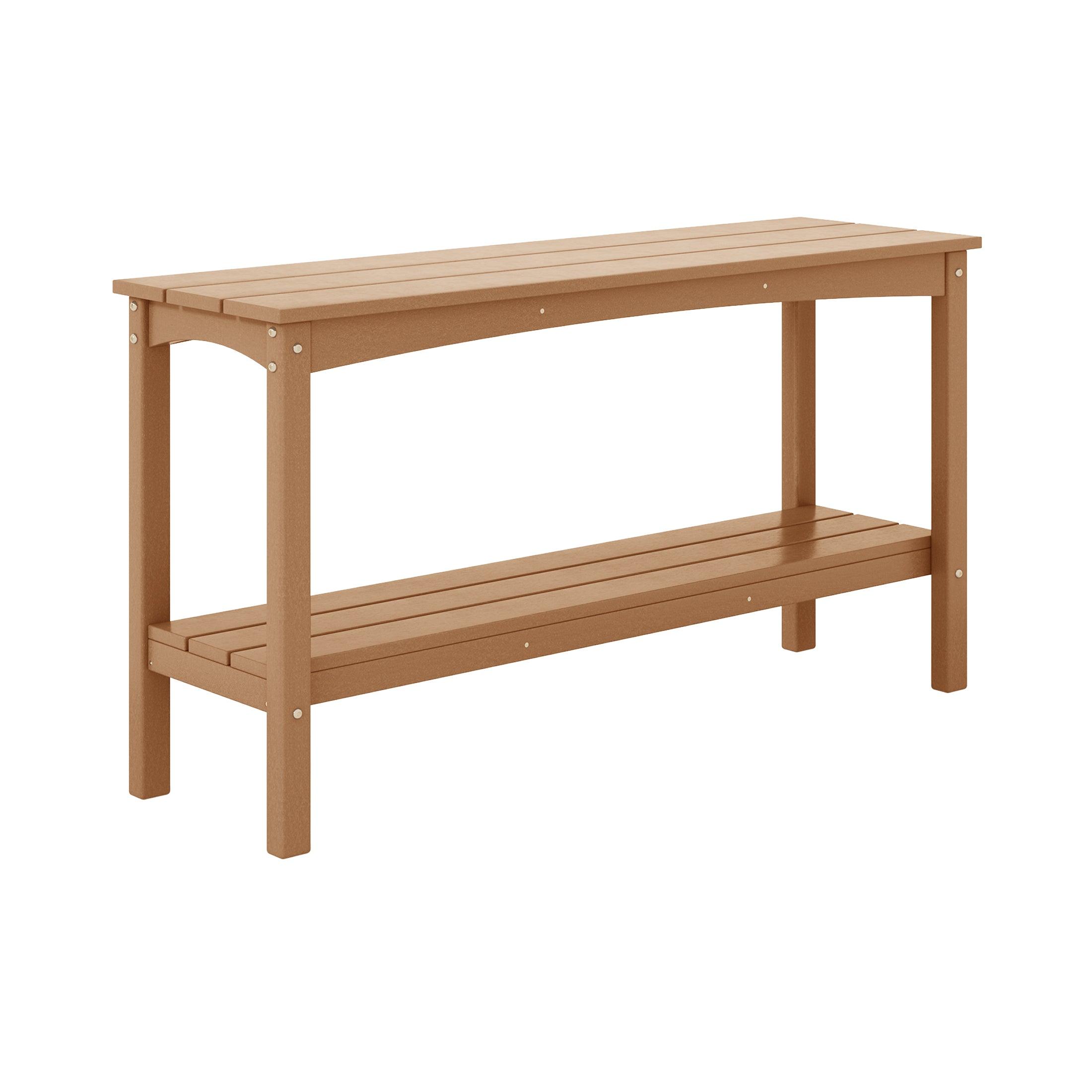 Paradise 55" Outdoor Patio HDPE Adirondack 2-Tier Shelf Console Table - Costaelm