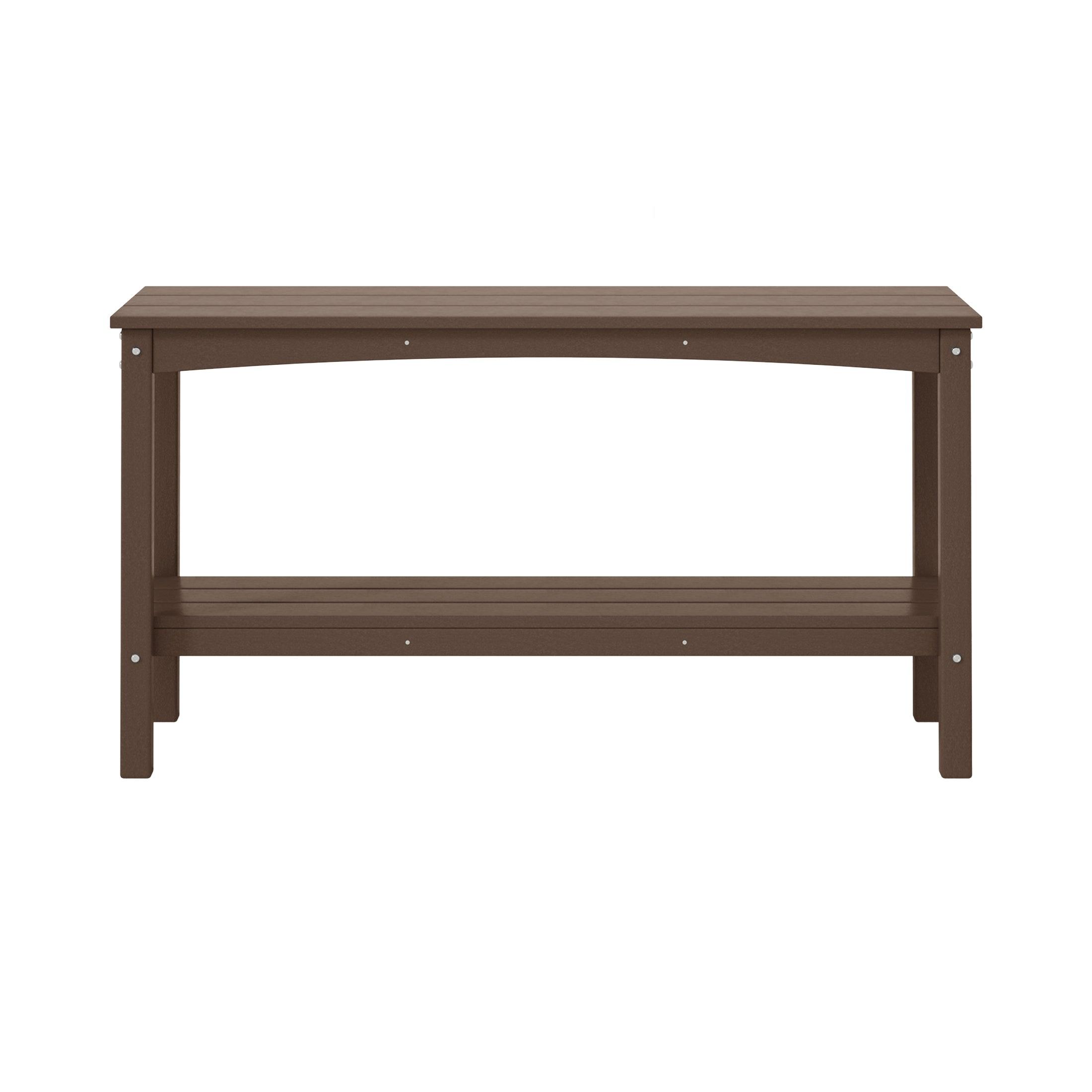 Paradise 55" Outdoor Patio HDPE Adirondack 2-Tier Shelf Console Table - Costaelm