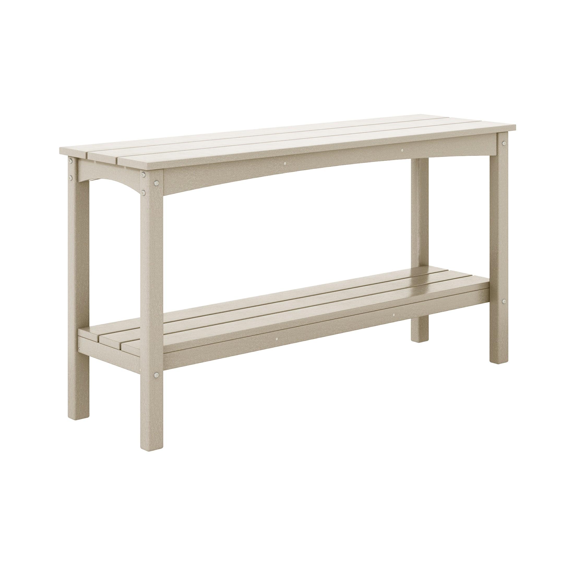 Paradise 55" Outdoor Patio HDPE Adirondack 2-Tier Shelf Console Table - Costaelm