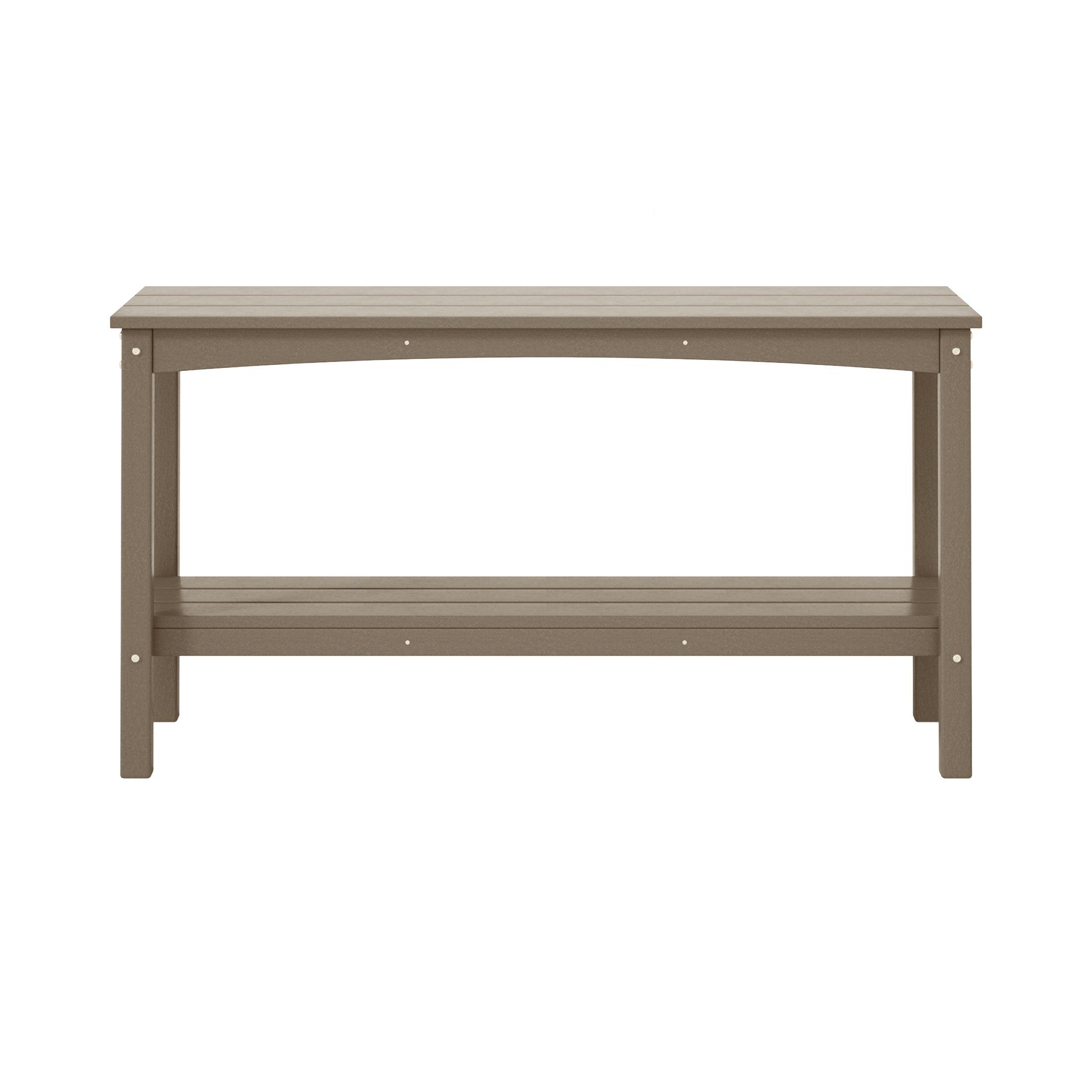 Paradise 55" Outdoor Patio HDPE Adirondack 2-Tier Shelf Console Table - Costaelm