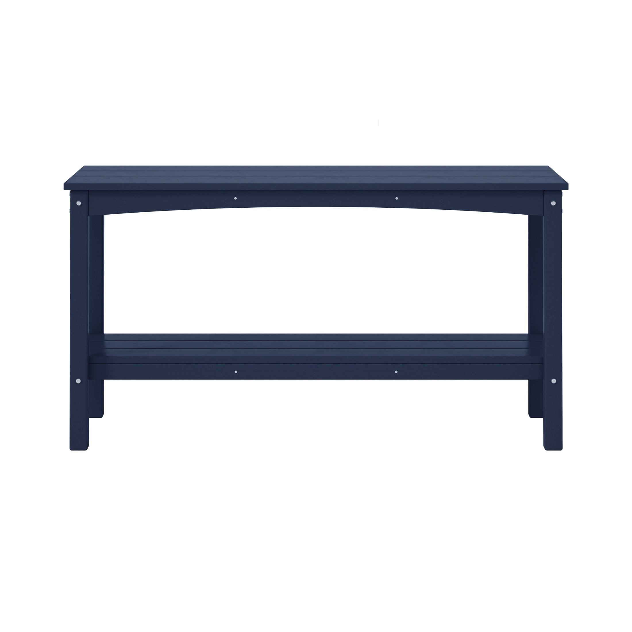 Paradise 55" Outdoor Patio HDPE Adirondack 2-Tier Shelf Console Table - Costaelm