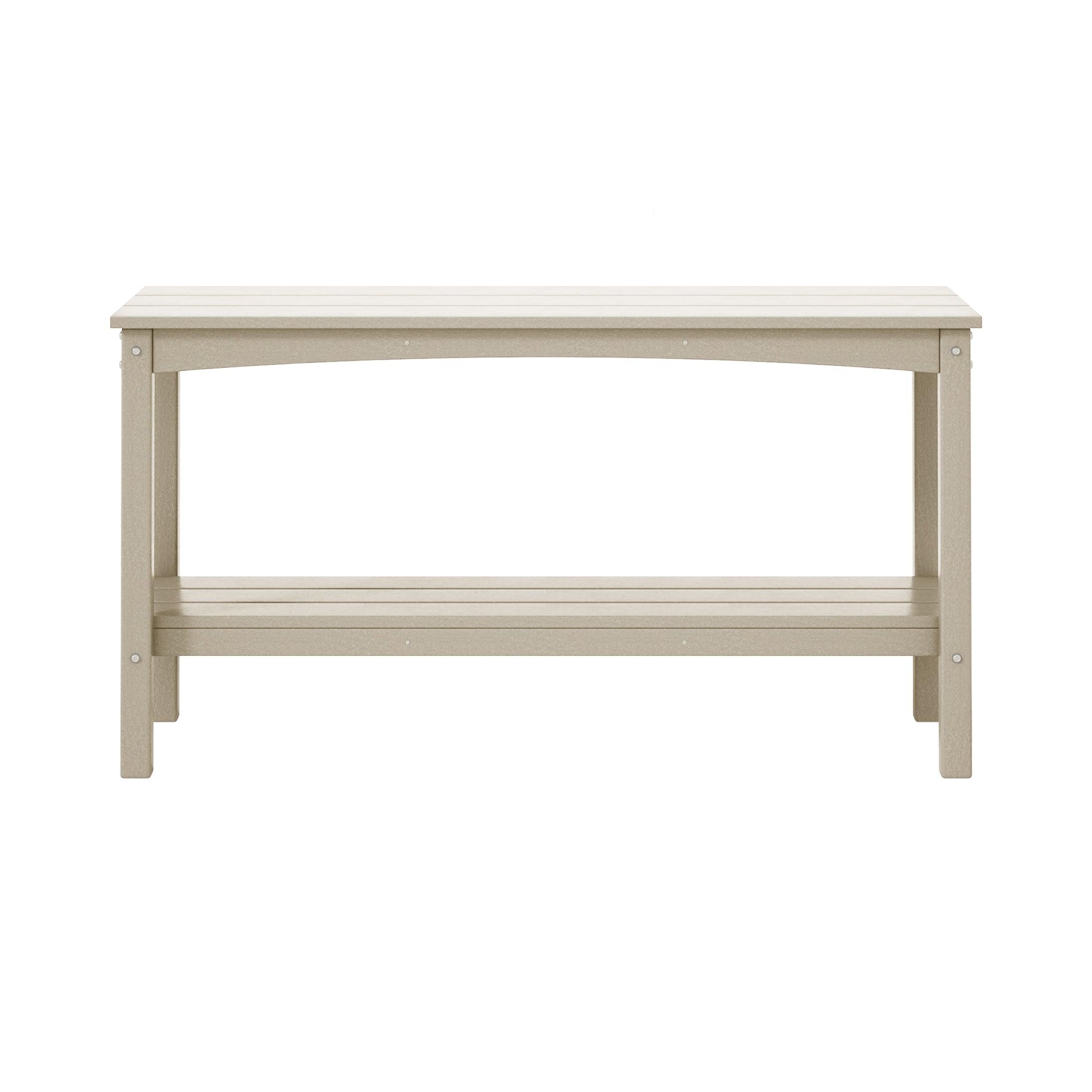 Paradise 55" Outdoor Patio HDPE Adirondack 2-Tier Shelf Console Table - Costaelm