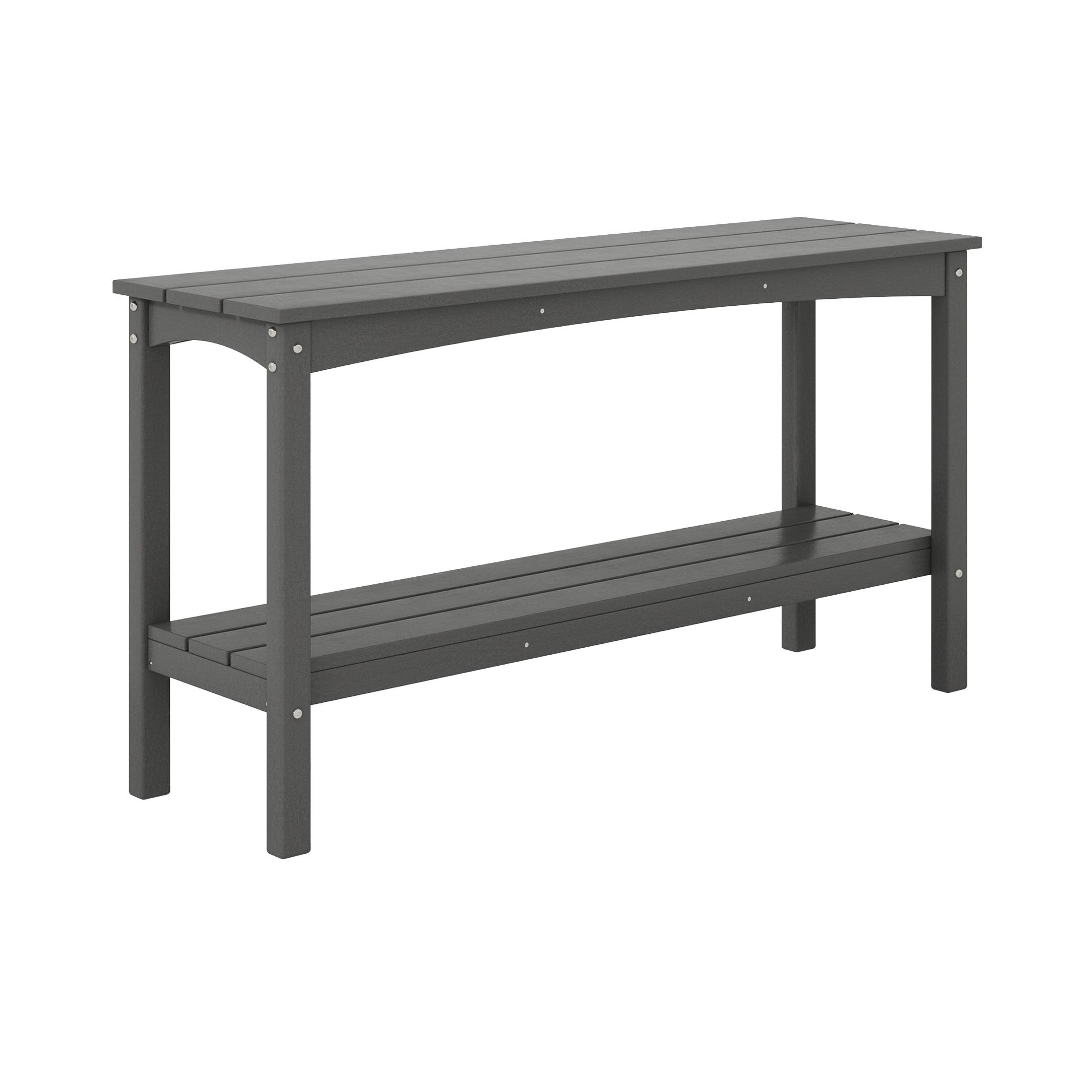 Paradise 55" Outdoor Patio HDPE Adirondack 2-Tier Shelf Console Table - Costaelm