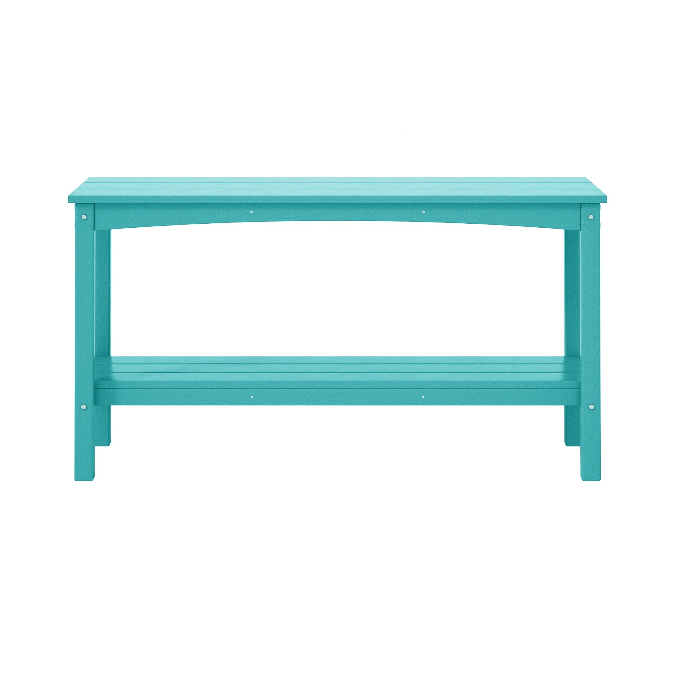 Paradise 55" Outdoor Patio HDPE Adirondack 2-Tier Shelf Console Table - Costaelm