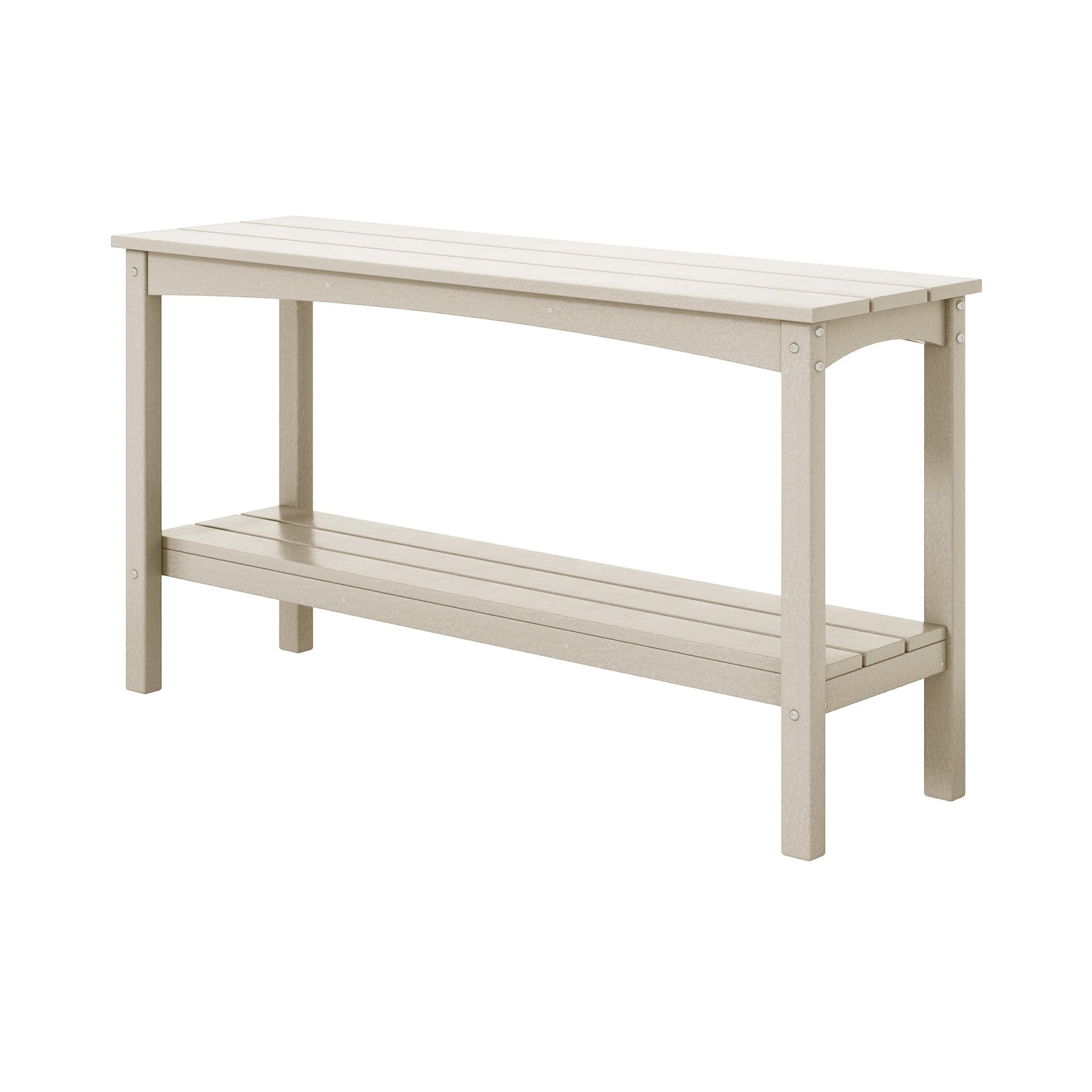 Paradise 55" Outdoor Patio HDPE Adirondack 2-Tier Shelf Console Table - Costaelm