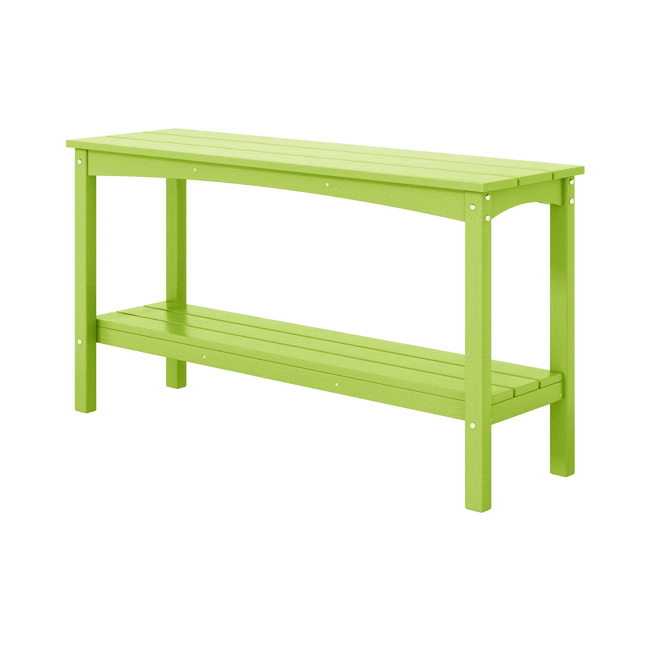 Paradise 55" Outdoor Patio HDPE Adirondack 2-Tier Shelf Console Table - Costaelm