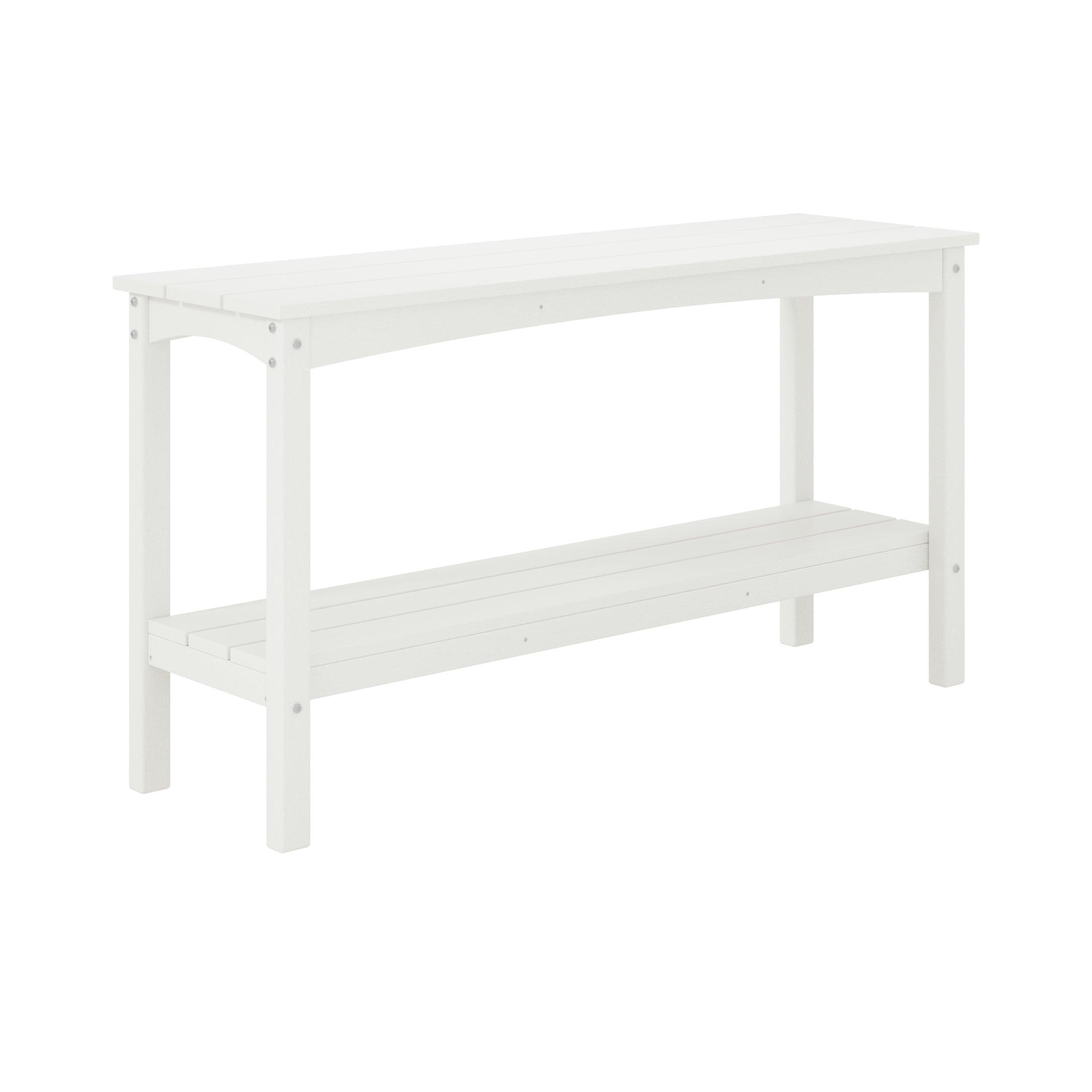 Paradise 55" Outdoor Patio HDPE Adirondack 2-Tier Shelf Console Table - Costaelm