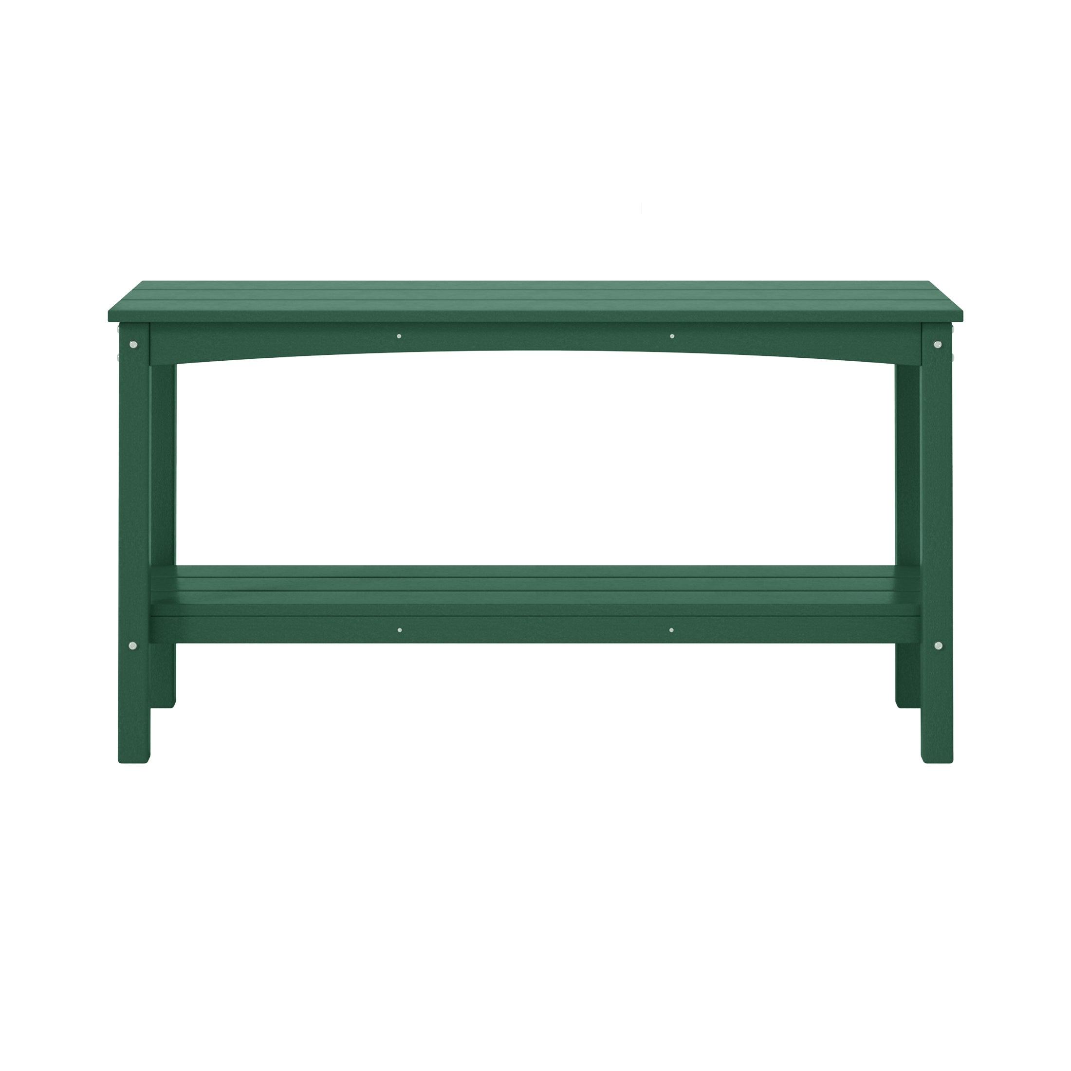 Paradise 55" Outdoor Patio HDPE Adirondack 2-Tier Shelf Console Table - Costaelm