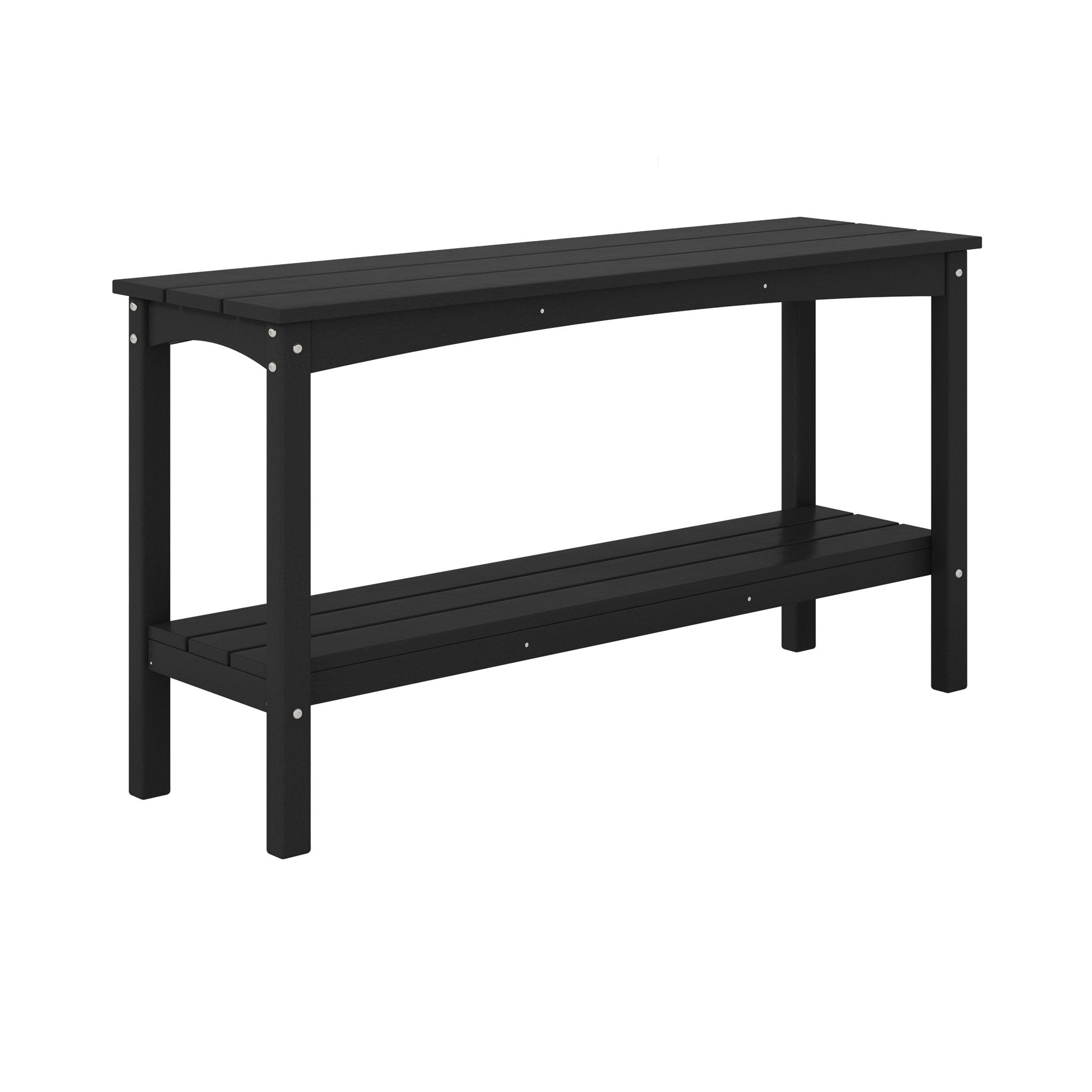 Paradise 55" Outdoor Patio HDPE Adirondack 2-Tier Shelf Console Table - Costaelm