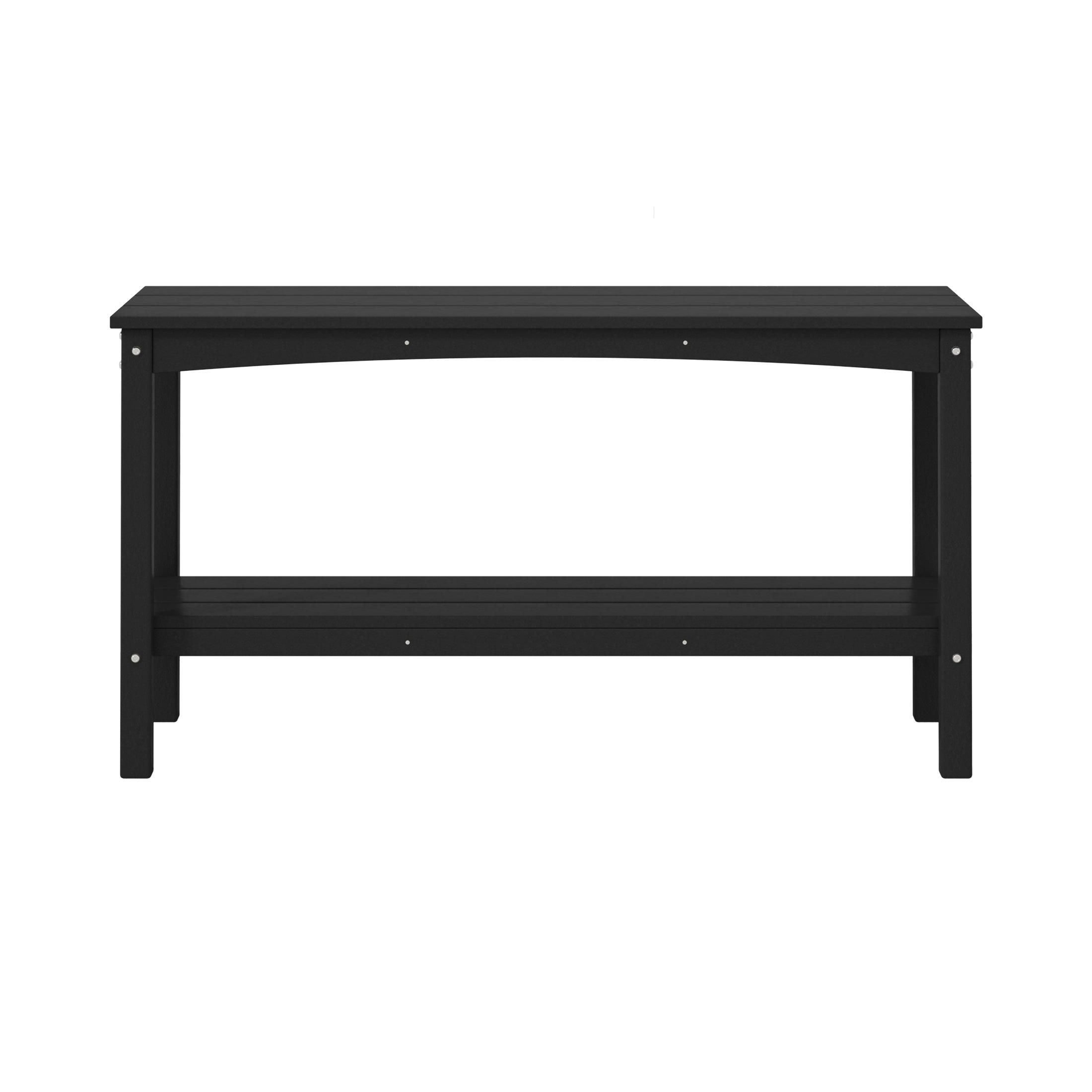 Paradise 55" Outdoor Patio HDPE Adirondack 2-Tier Shelf Console Table - Costaelm