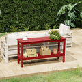 Paradise 55" Outdoor Patio HDPE Adirondack 2-Tier Shelf Console Table - Costaelm