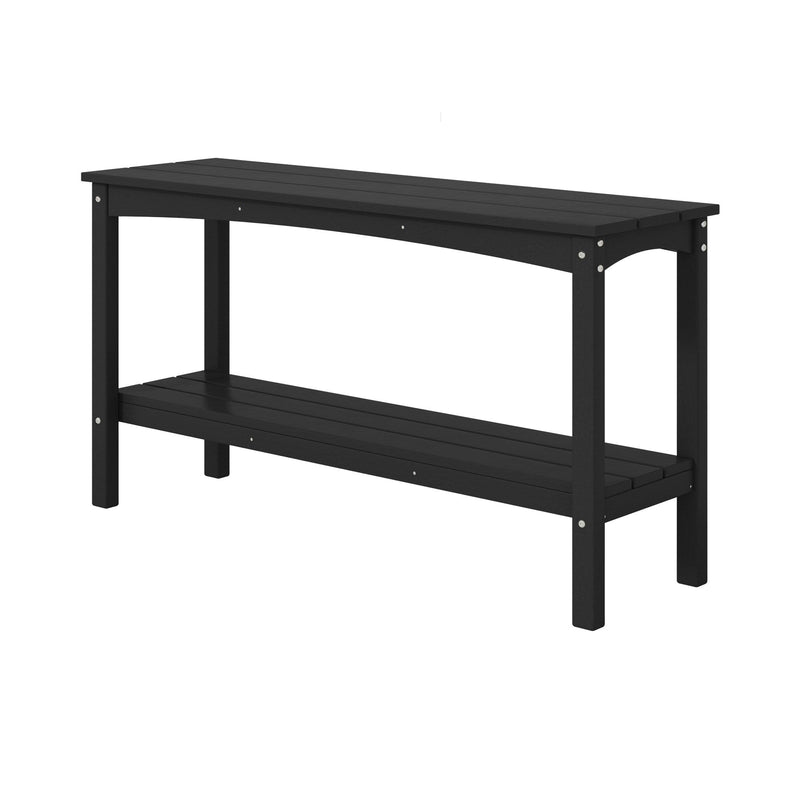 Paradise 55" Outdoor Patio HDPE Adirondack 2-Tier Shelf Console Table - Costaelm