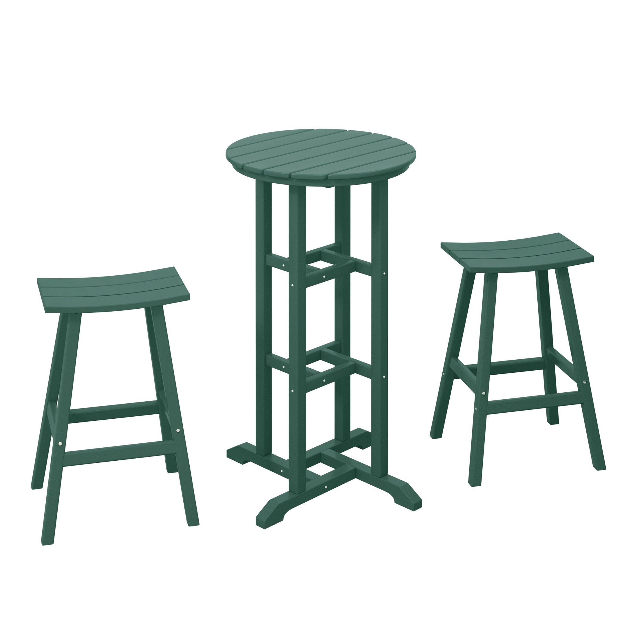 Paradise Bar Height Outdoor Patio Table and Bar Stool 3-Piece Dining Set