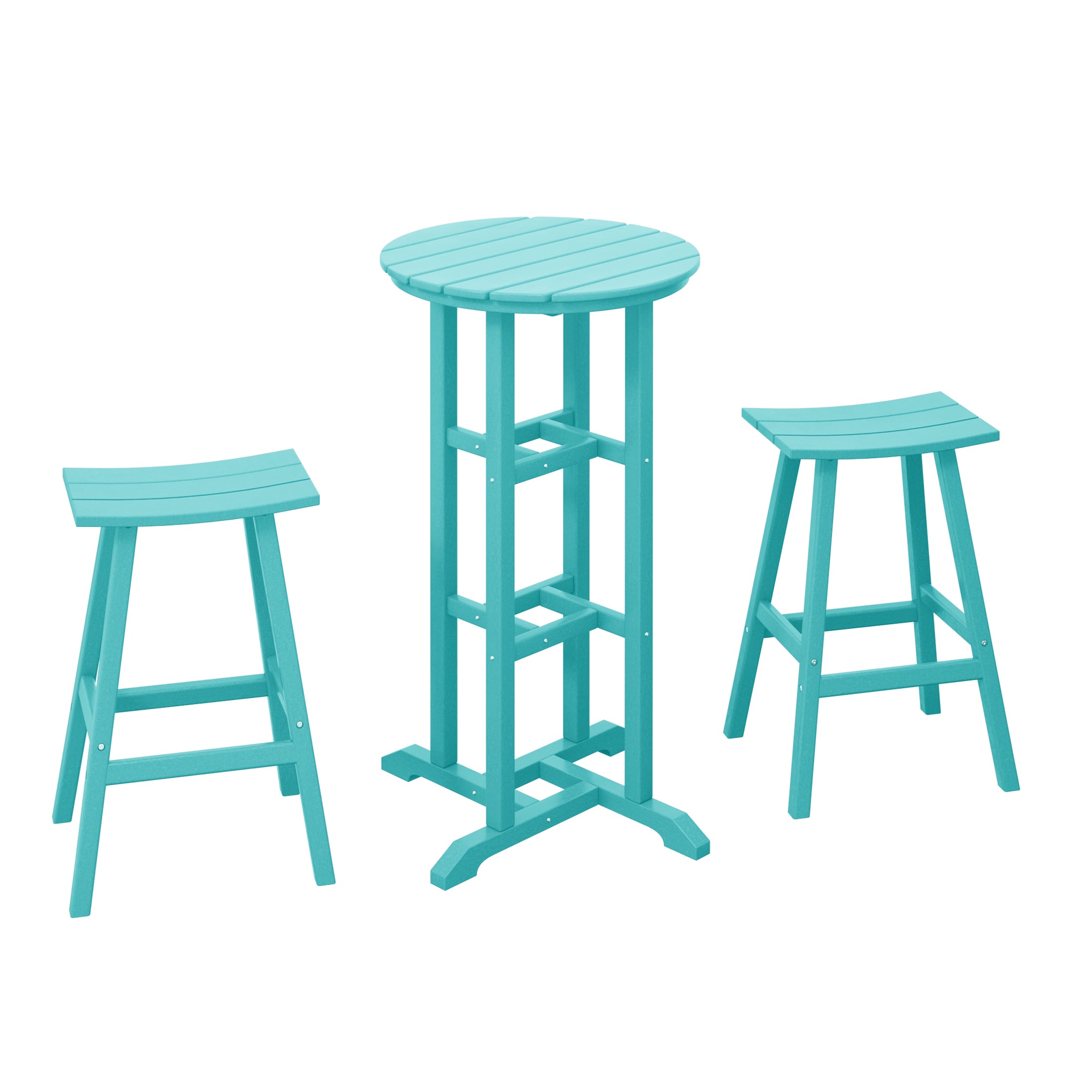 Paradise Bar Height Outdoor Patio Table and Bar Stool 3-Piece Dining Set