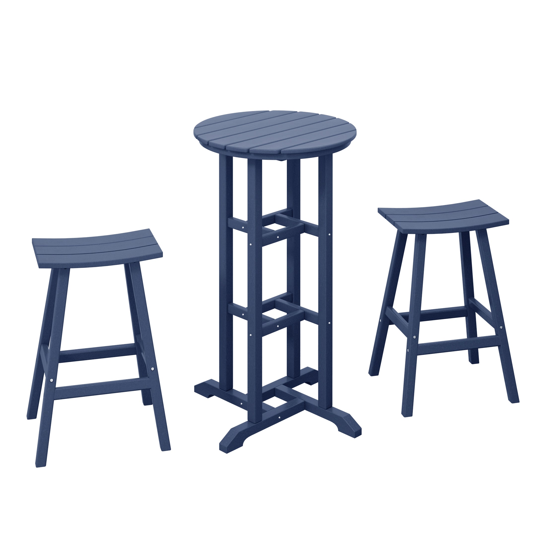 Paradise Bar Height Outdoor Patio Table and Bar Stool 3-Piece Dining Set