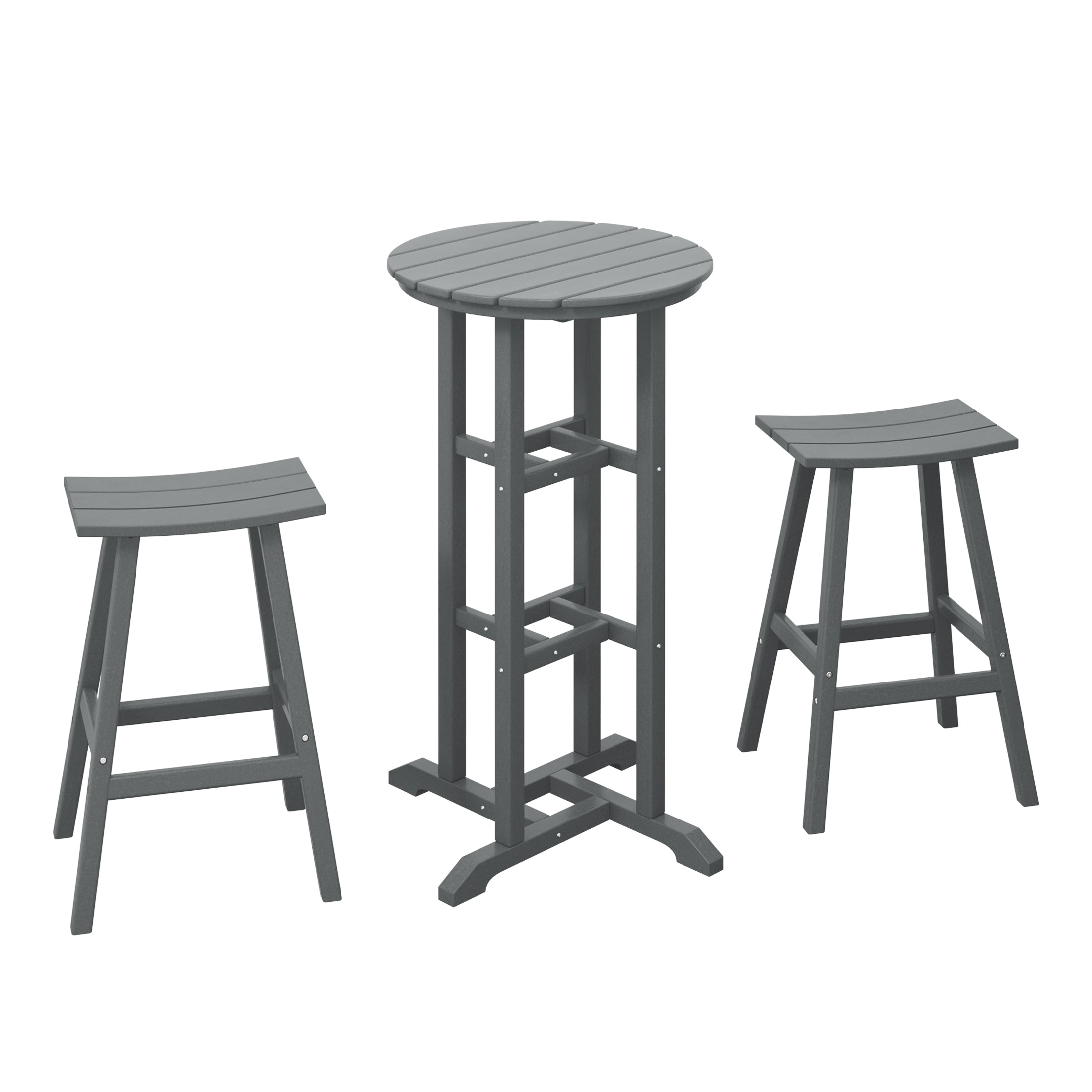 Paradise Bar Height Outdoor Patio Table and Bar Stool 3-Piece Dining Set