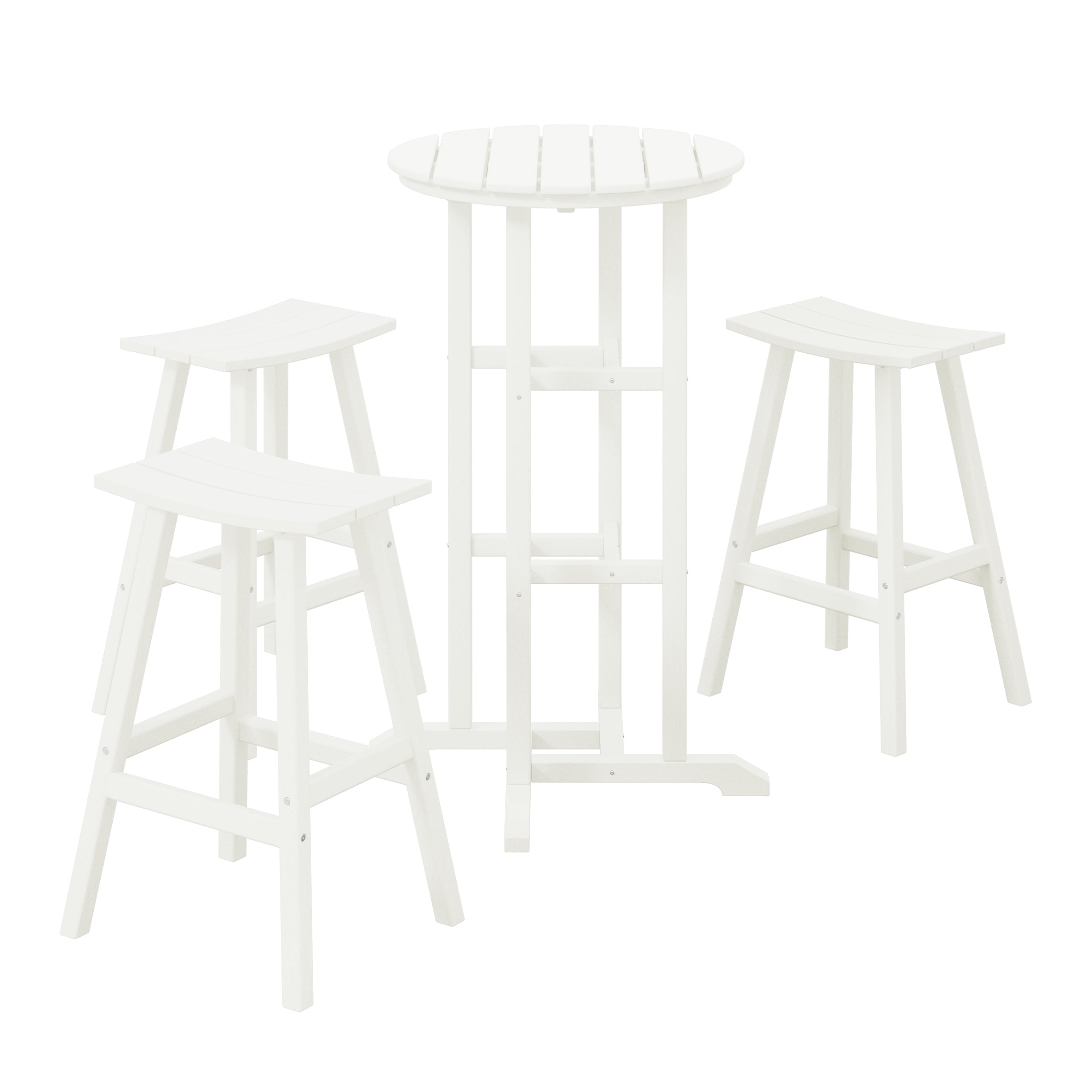 Paradise Bar Height Outdoor Patio Table and Bar Stool 4-Piece Dining Set