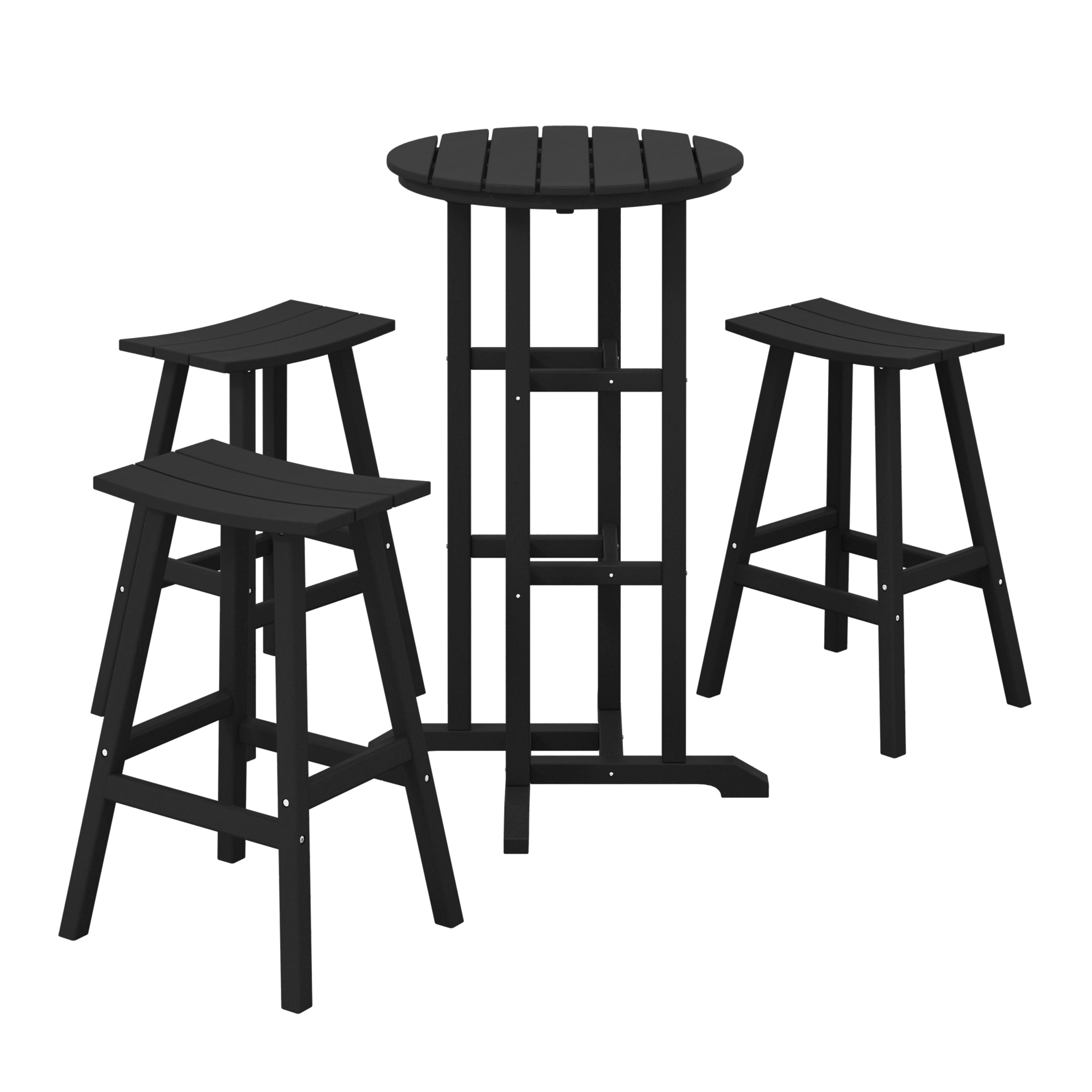 Paradise Bar Height Outdoor Patio Table and Bar Stool 4-Piece Dining Set