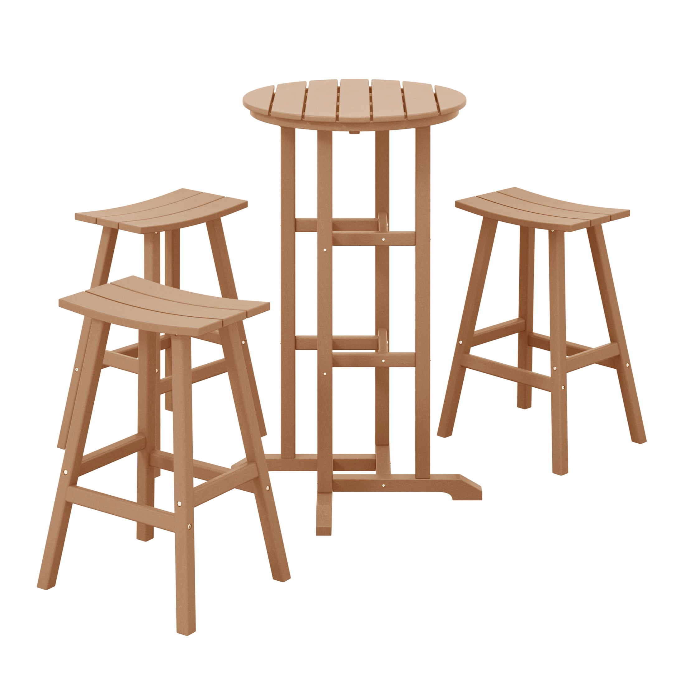 Paradise Bar Height Outdoor Patio Table and Bar Stool 4-Piece Dining Set