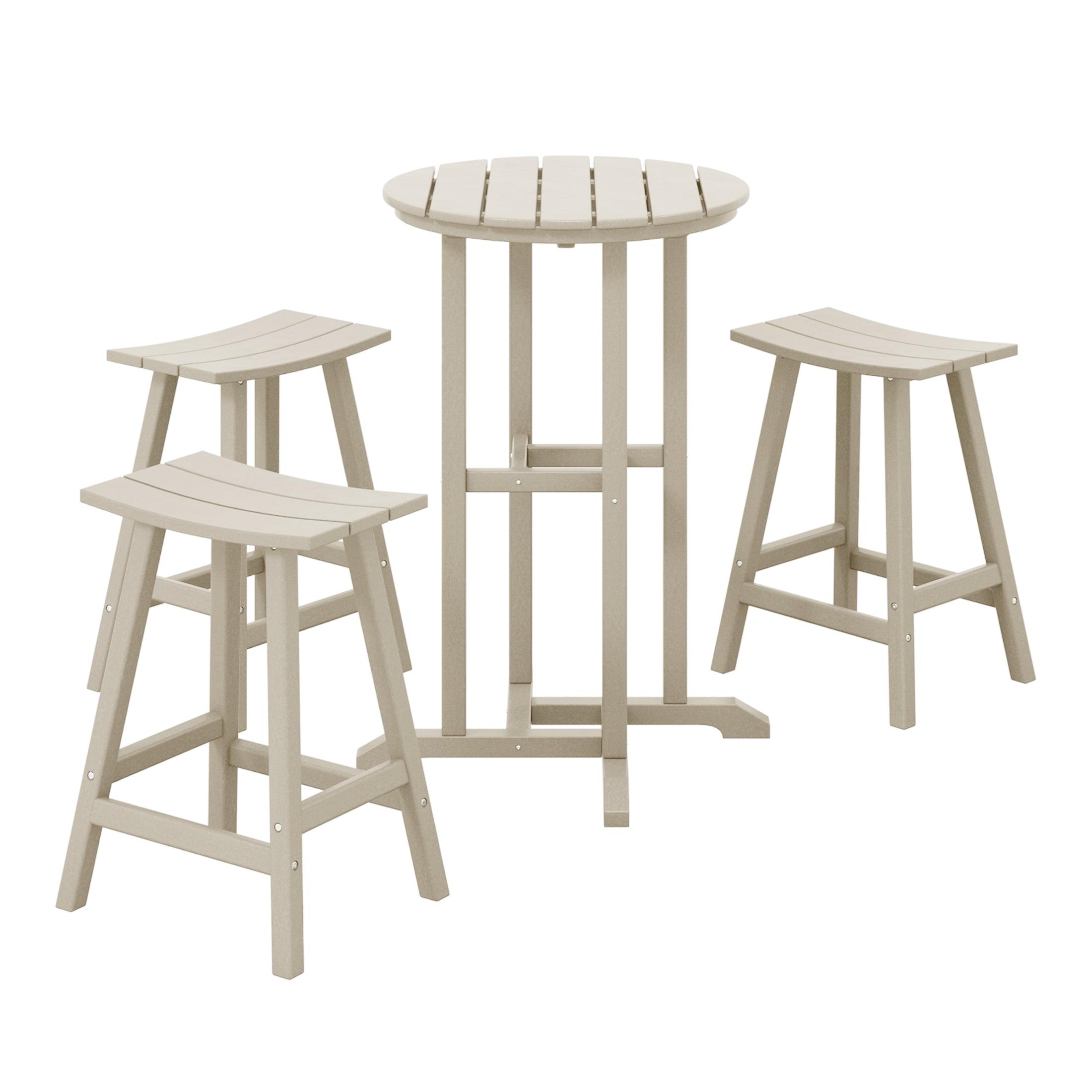 Paradise Counter Height Bar Stools Outdoor Bistro Patio Bar Table 4-Piece Set - Costaelm