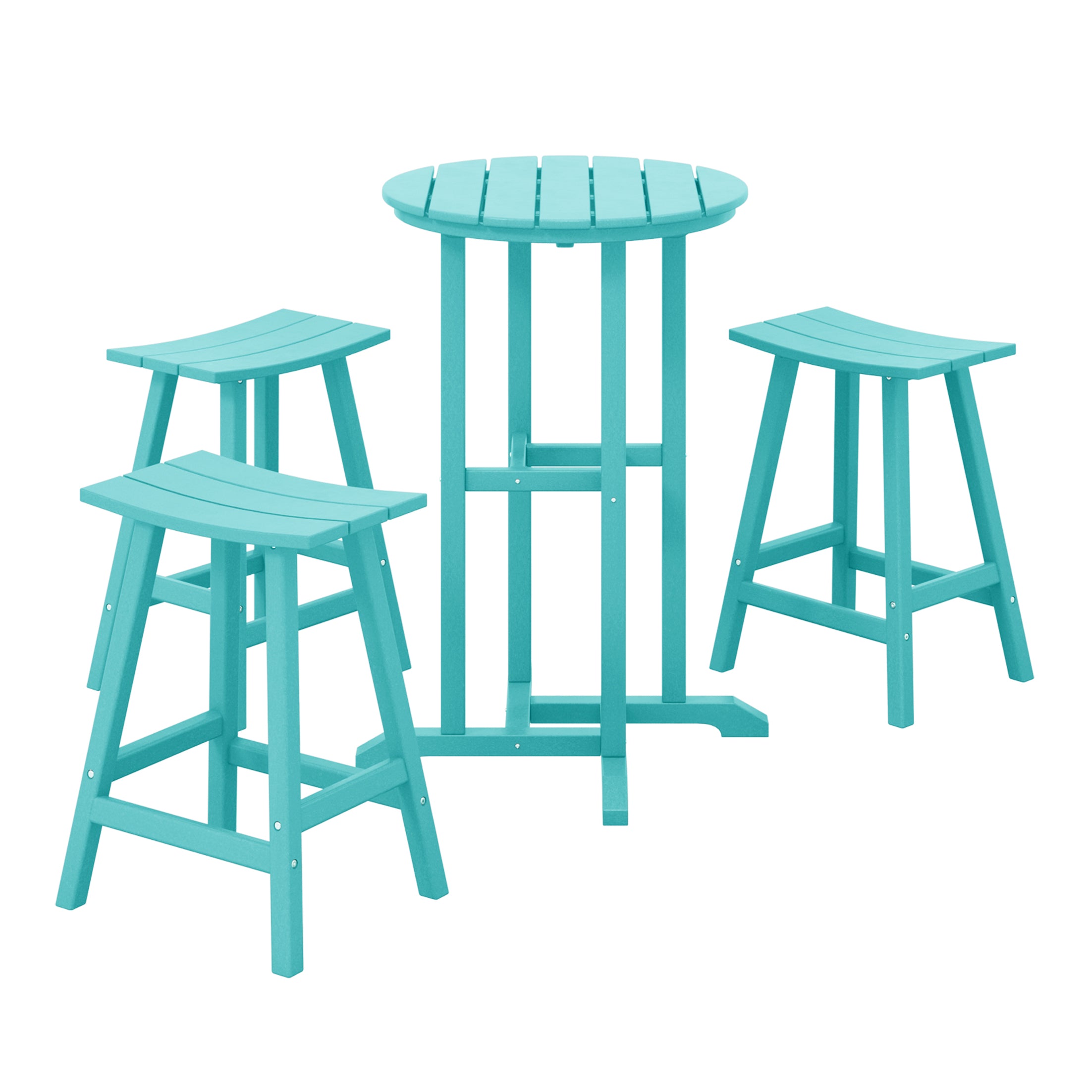 Paradise Counter Height Bar Stools Outdoor Bistro Patio Bar Table 4-Piece Set