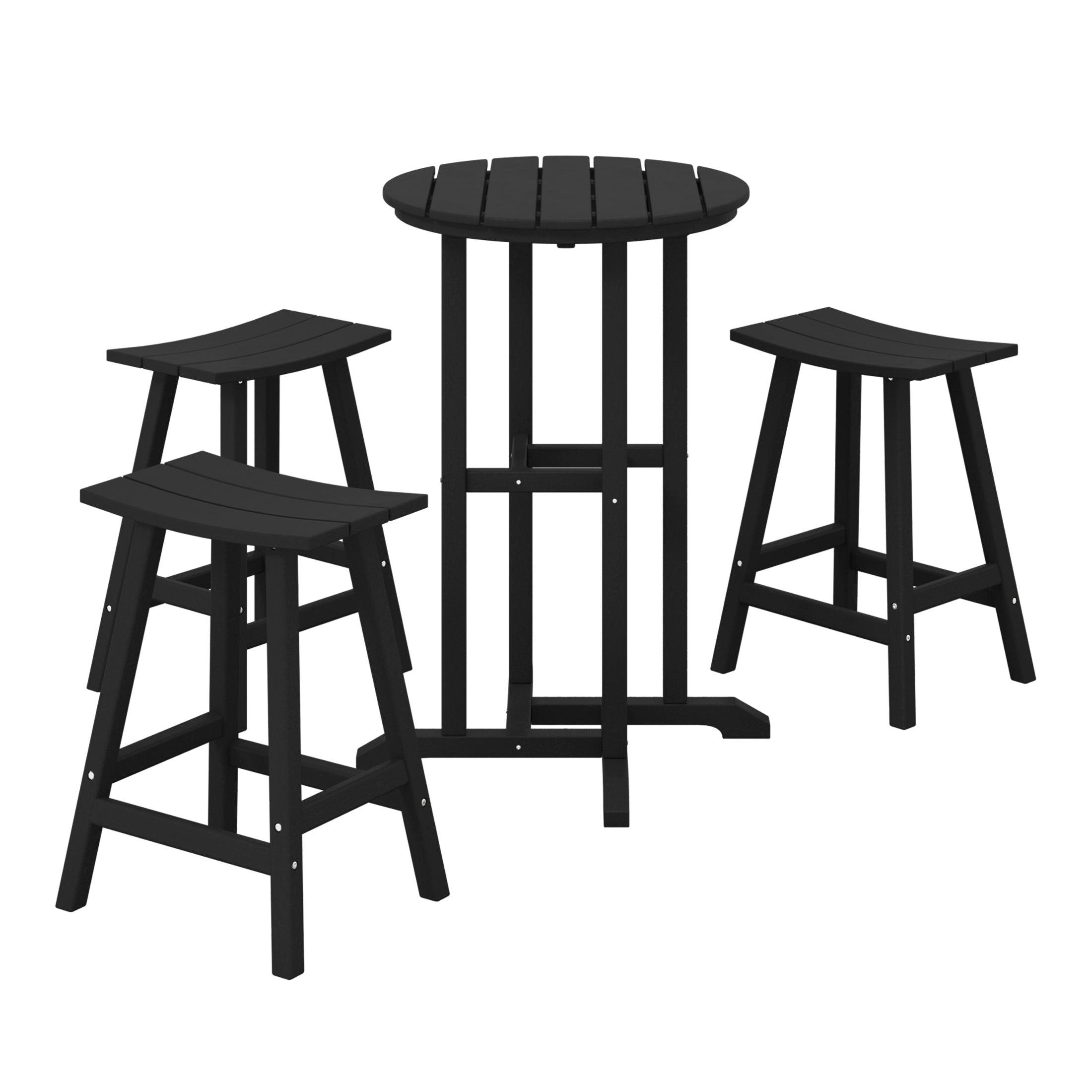 Paradise Counter Height Bar Stools Outdoor Bistro Patio Bar Table 4-Piece Set - Costaelm