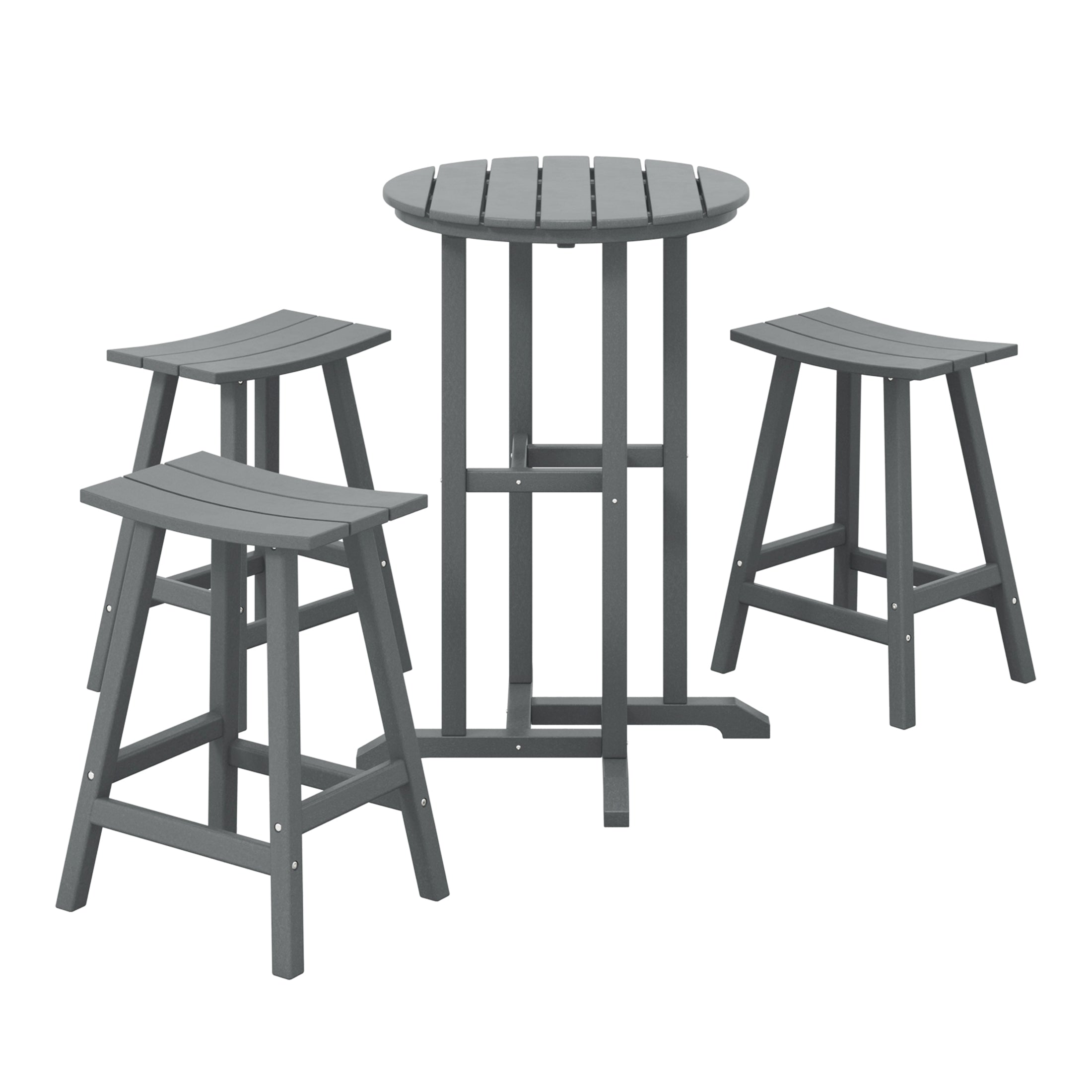 Paradise Counter Height Bar Stools Outdoor Bistro Patio Bar Table 4-Piece Set