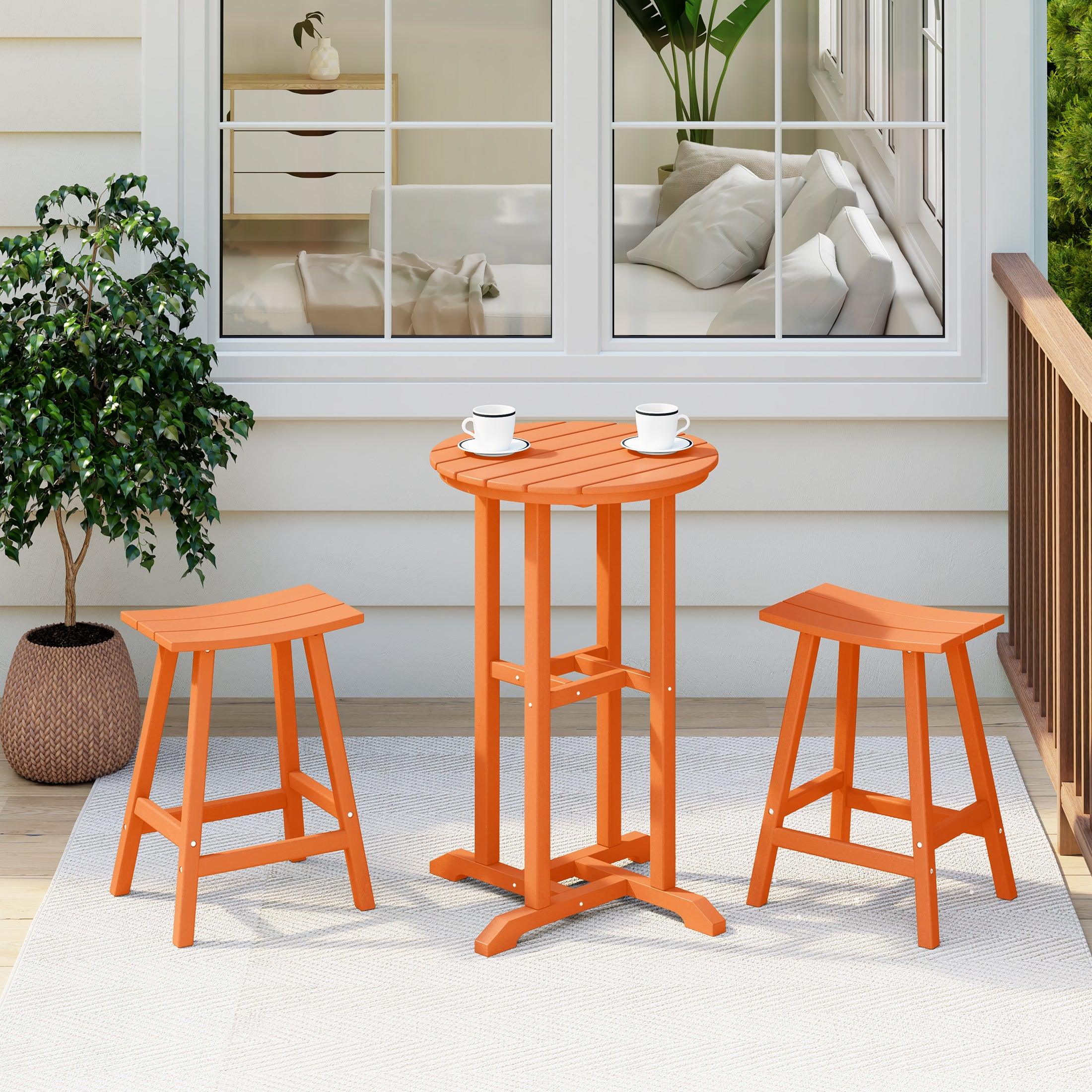 Paradise Counter Height Bar Stools Outdoor Bistro Patio Bar Table Set - Costaelm