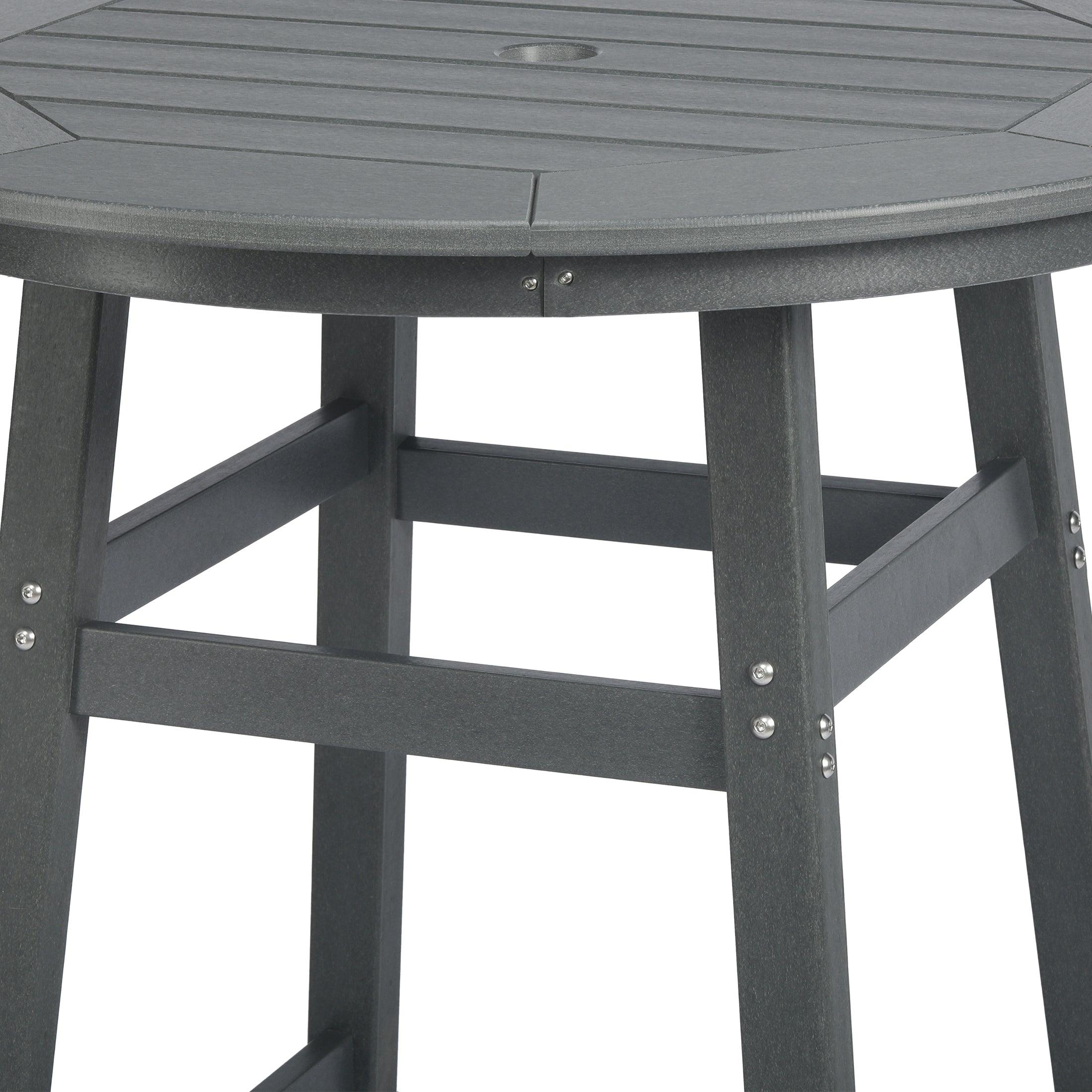 Paradise Round Outdoor Patio Bistro Bar Table With Umbrella Hole - Costaelm