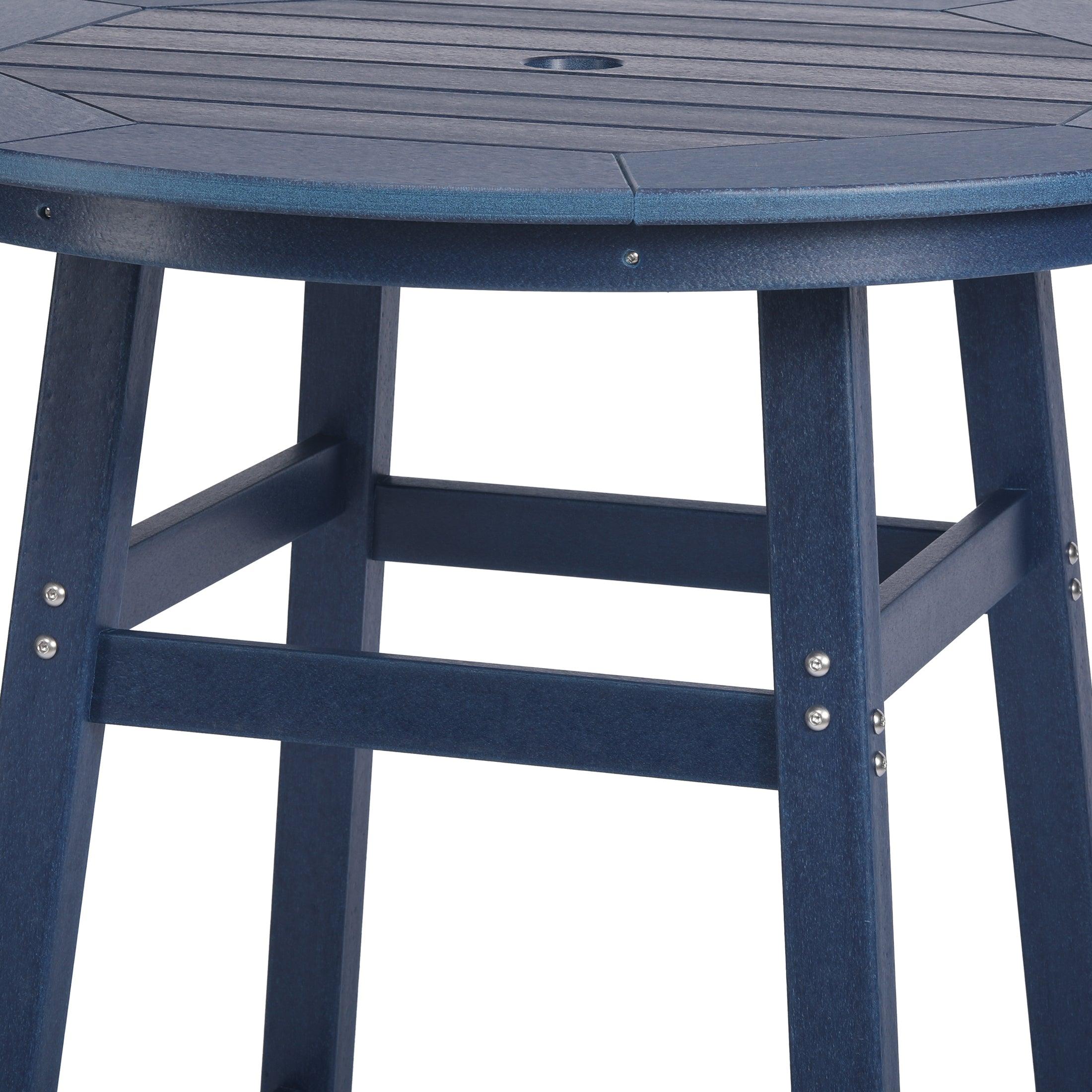 Paradise Round Outdoor Patio Bistro Bar Table With Umbrella Hole - Costaelm