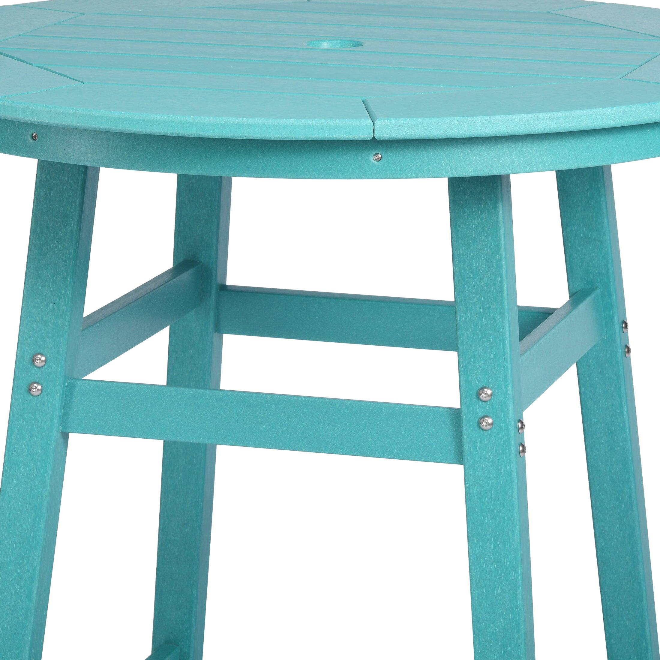 Paradise Round Outdoor Patio Bistro Bar Table With Umbrella Hole - Costaelm