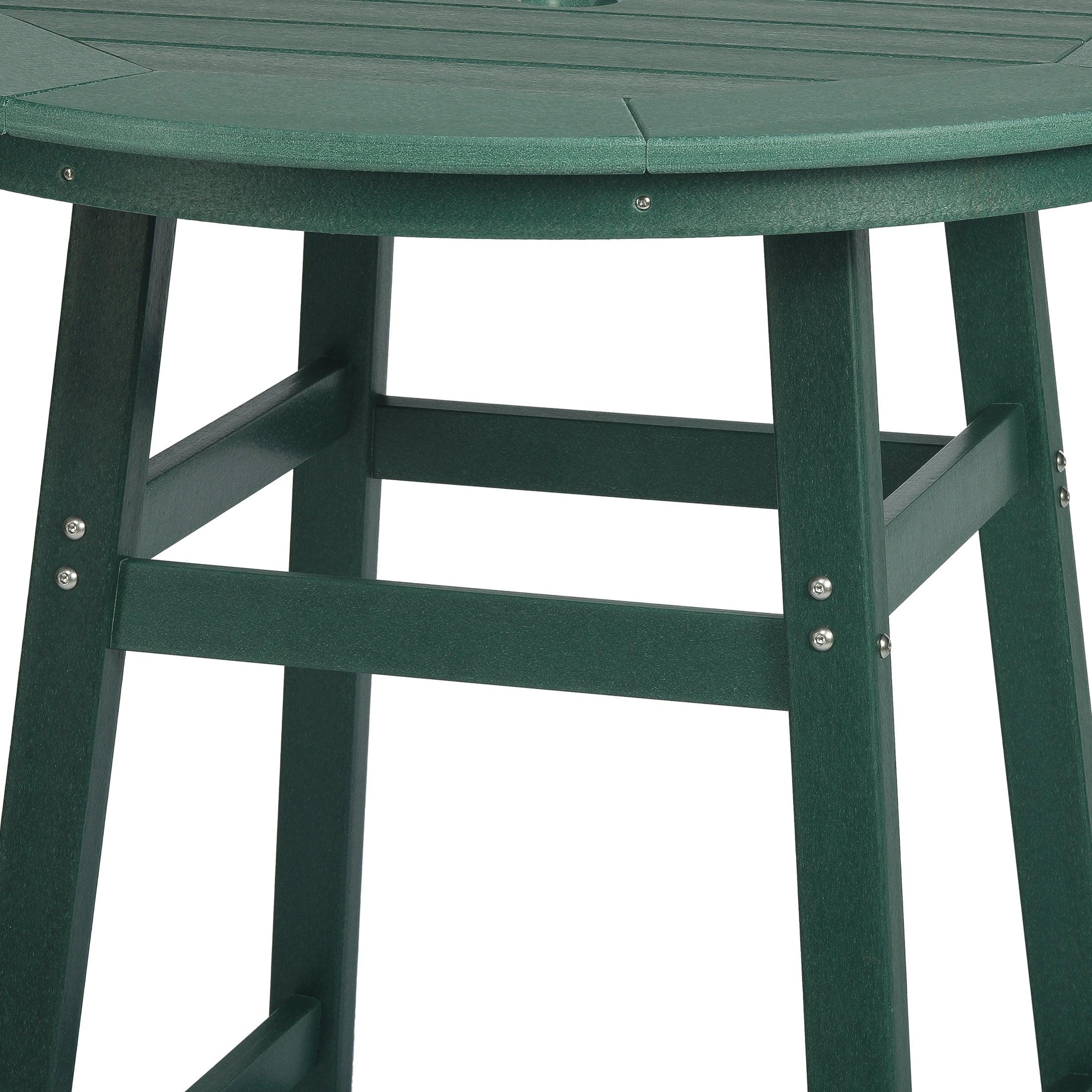 Paradise Round Outdoor Patio Bistro Bar Table With Umbrella Hole - Costaelm