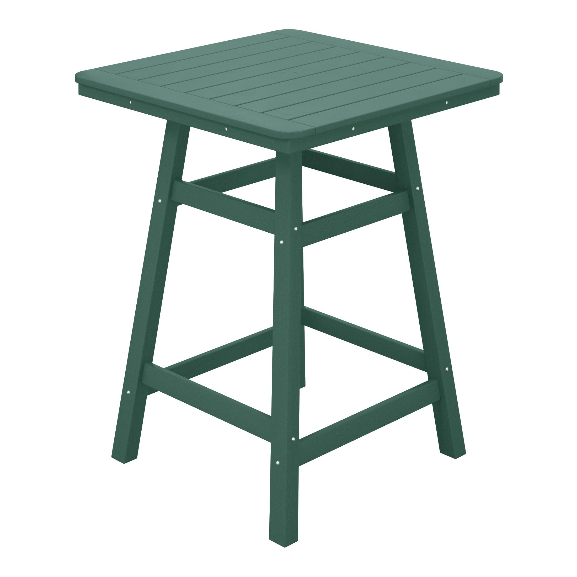 Paradise Square Outdoor Patio Counter High Bistro Bar Table With Umbrella Hole - Costaelm